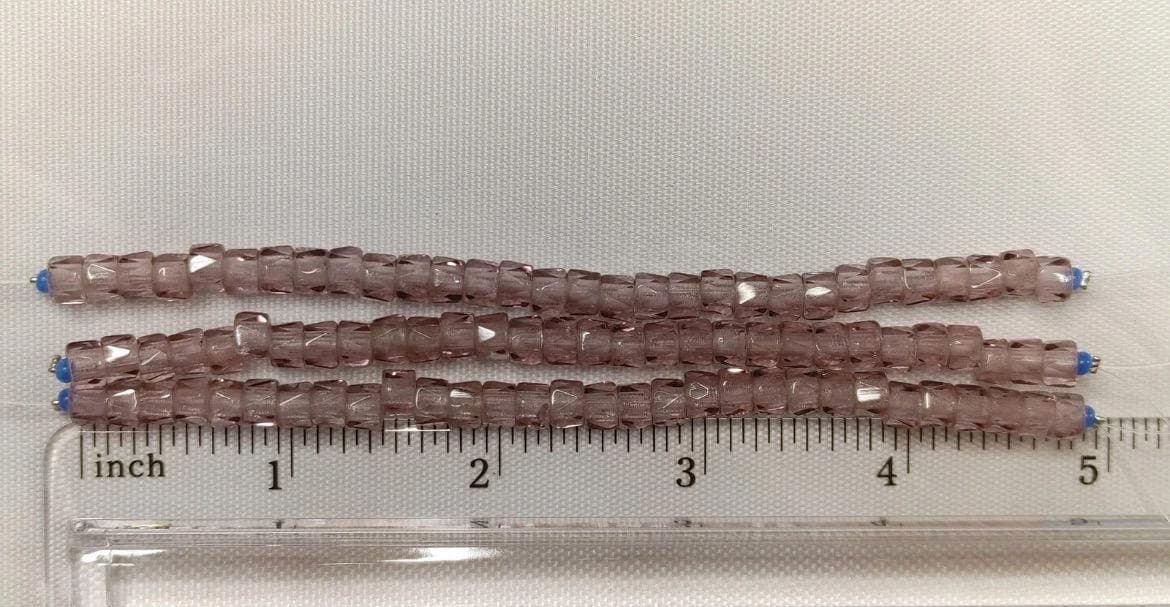 6mm Czech Fire Polished Mauve , Bols Beads Transparent Luster - Thumbnail 2