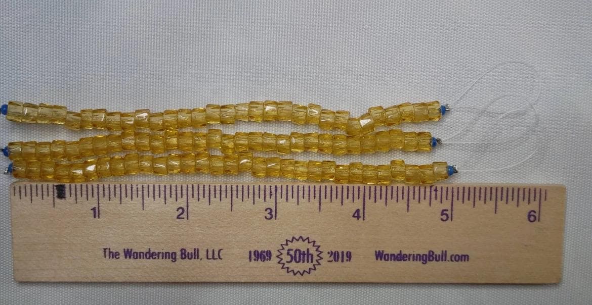 6mm Czech Fire Polished Golden Rod , Bols Beads Transparent Luster - Thumbnail 4