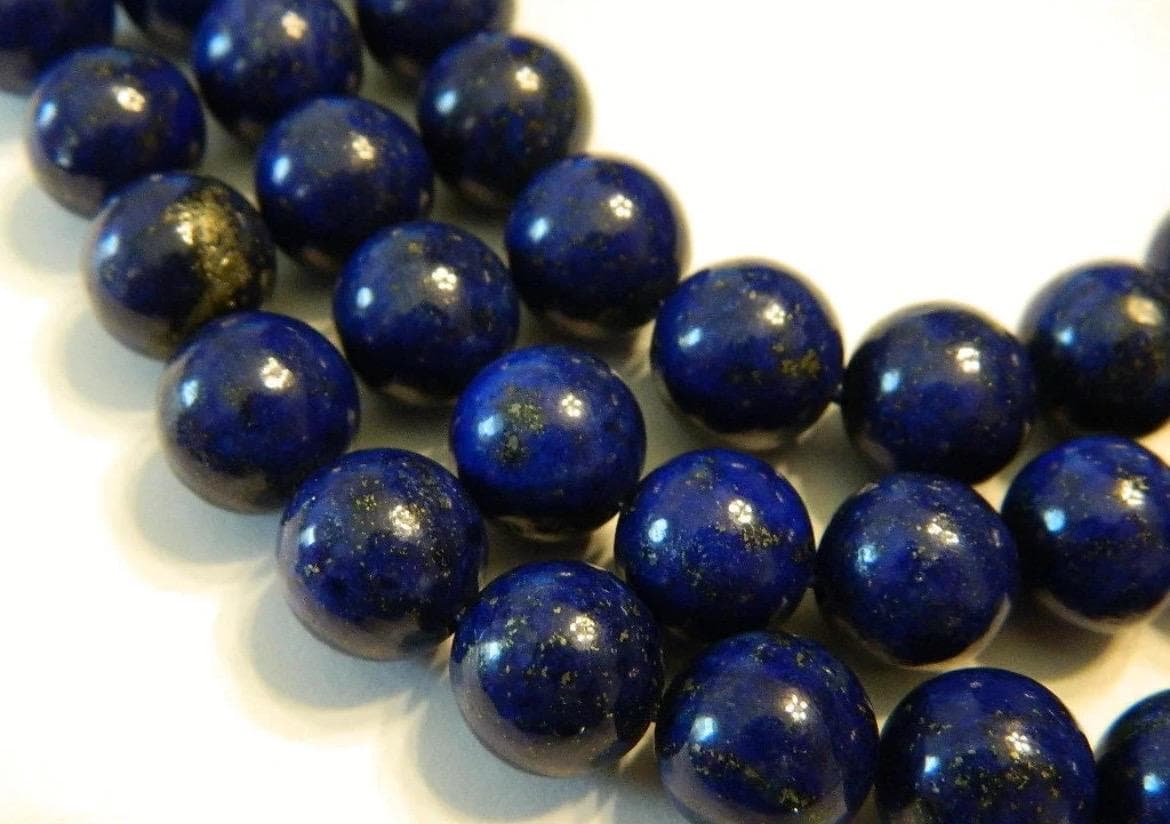 Lapis Lazuli Gemstone Beads – 4mm,6mm,8mm,10mm,12mm-Natural Afghan Jewelry Making Supplies - Thumbnail 6