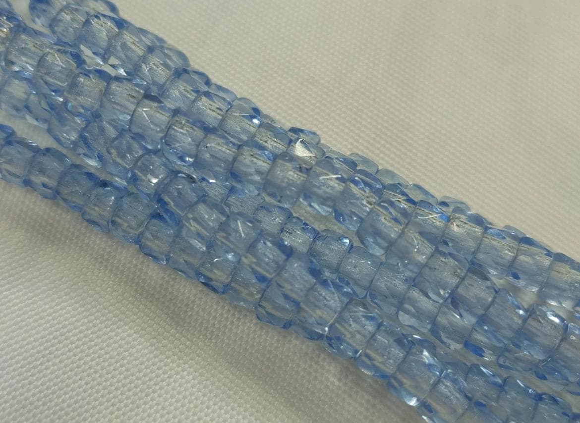 6mm Czech Fire Polished Baby Blue , Bols Beads Transparent Luster - Thumbnail 3