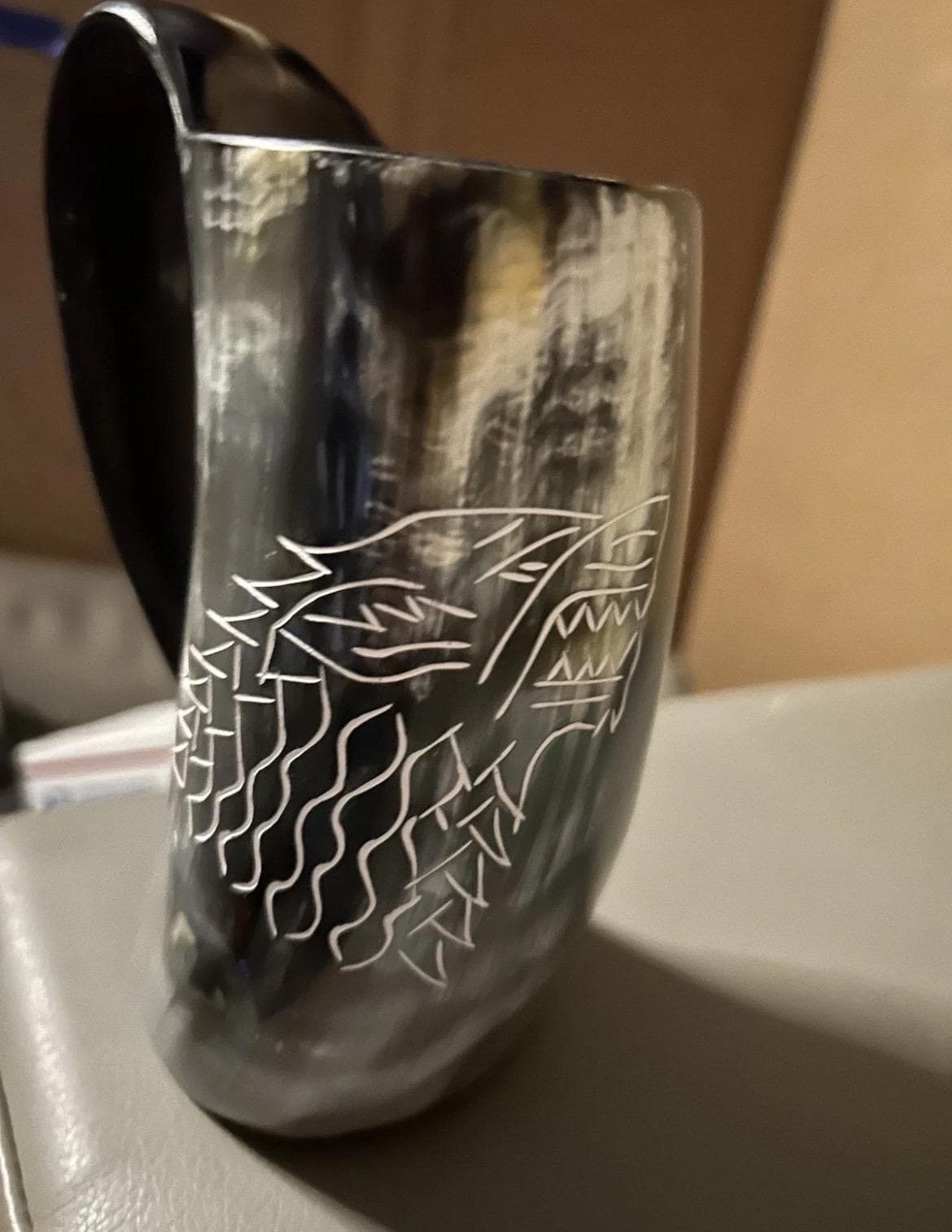 Handcrafted Viking Drinking Horn Mug | Norse Beer Stein. 5 different cups - Thumbnail 3