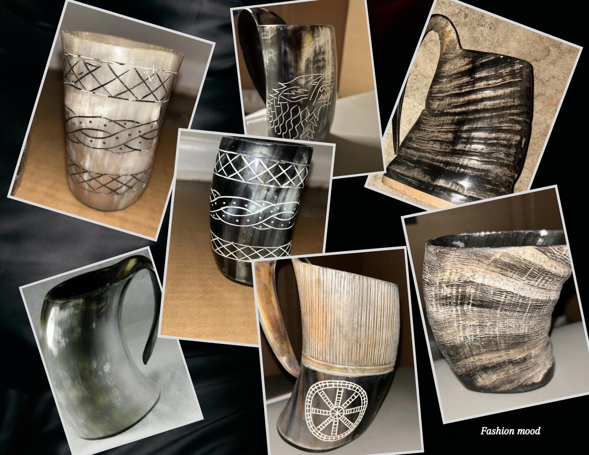 Handcrafted Viking Drinking Horn Mug | Norse Beer Stein. 5 different cups - Thumbnail 2