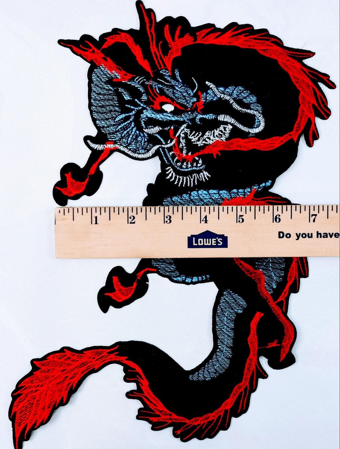 Large Coiled Chinese Dragon -Chinese Iron on Patch -Applique - Thumbnail 2