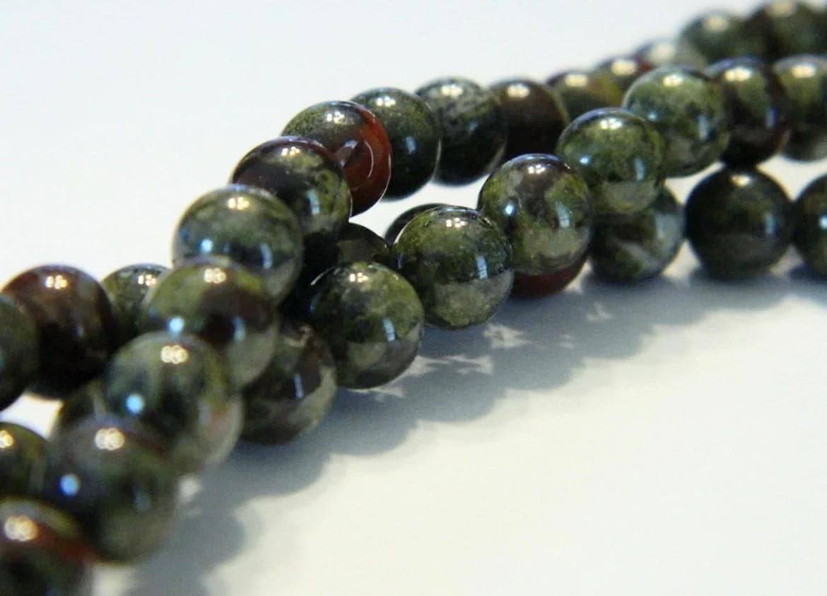 Dragon Blood Jasper Beads | 6mm & 8mm Round Green and Red Gemstone Beads | Jewelry Making Supplies - Thumbnail 6