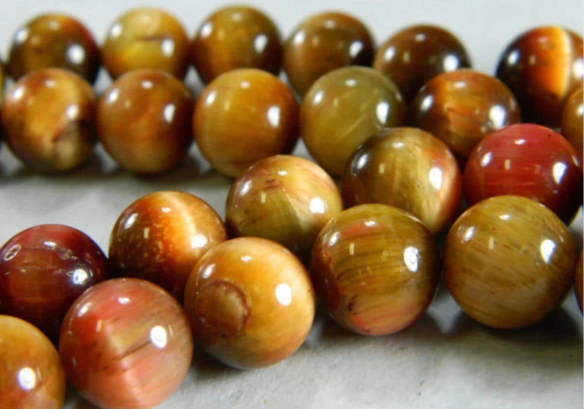 12mm Light Pink Tiger Eye Beads, Natural Round Gemstone Beads, Jewelry Making Supplies - Image 1