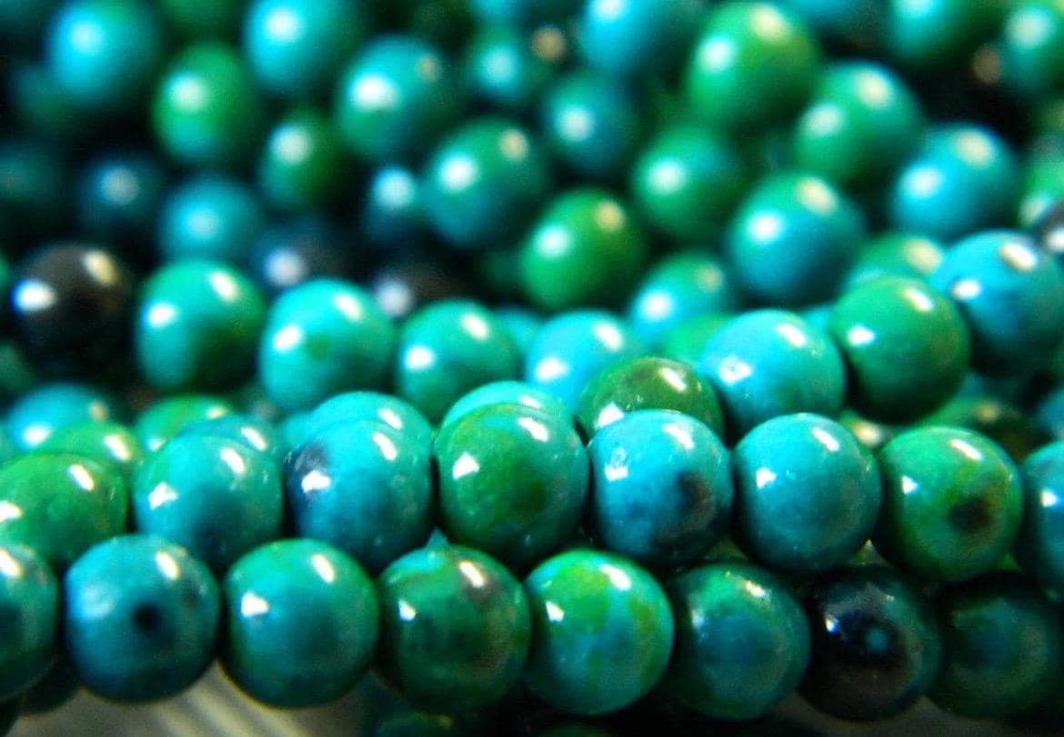 4mm Sea Green Grade AAA Chrysocolla Gemstone Beads, Natural Round Beads, Jewelry Making Suppl - Thumbnail 2