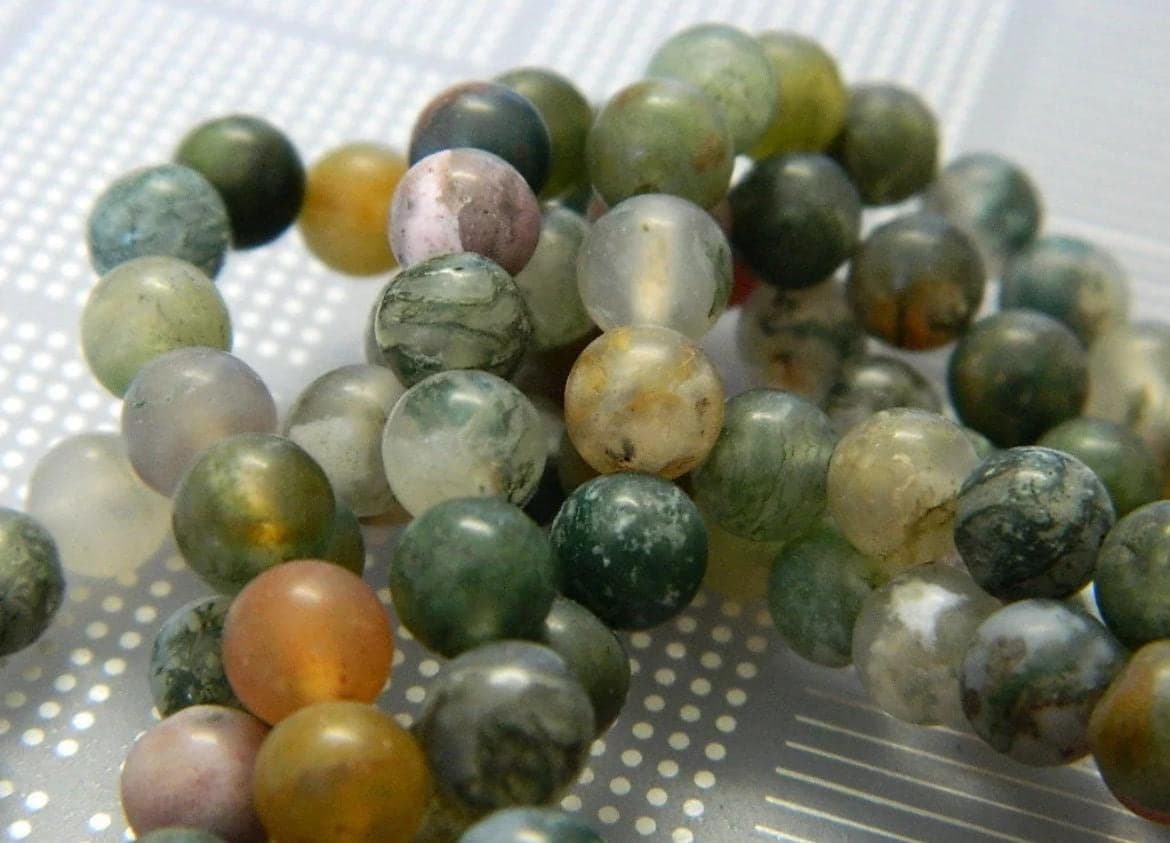 6mm Frosted Indian Agate Beads, Matte Orange Gemstone Strand - Thumbnail 5