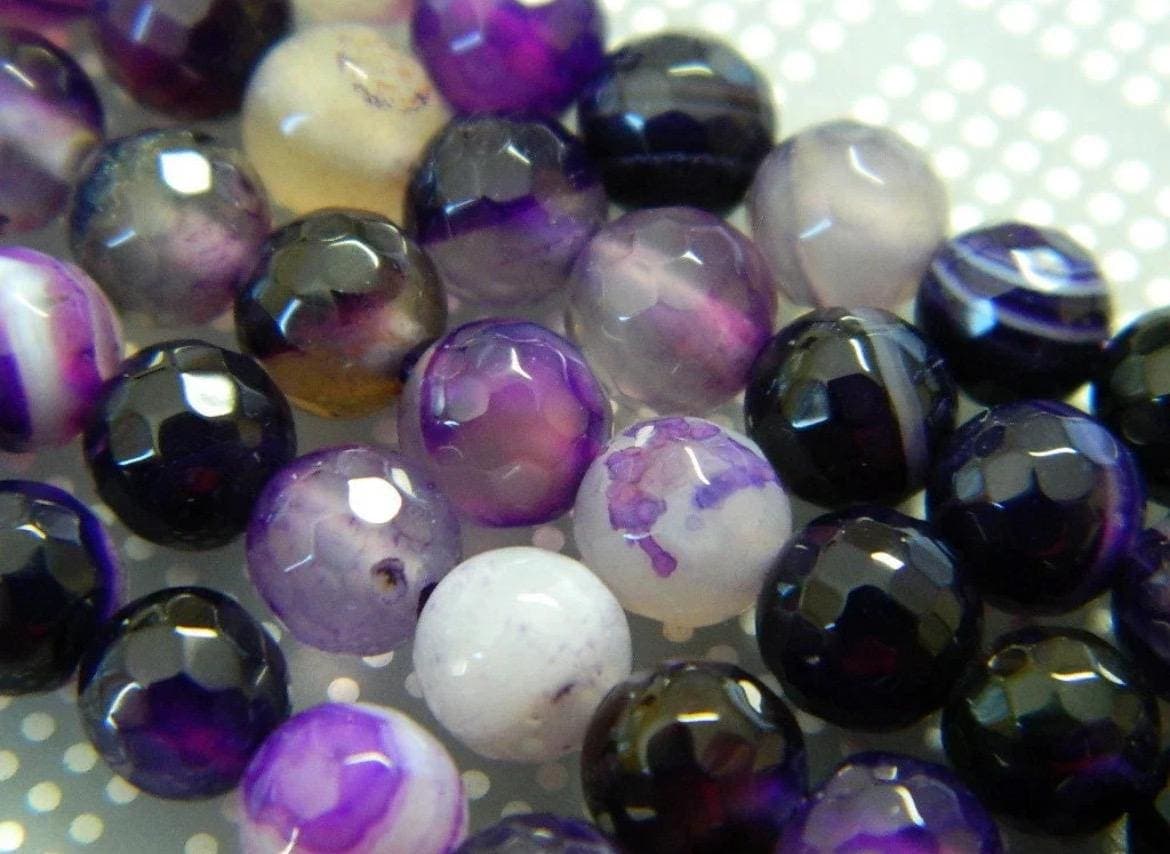6mm Grade A Madagascar Purple Agate Beads, Natural Round Gemstone Beads, Jewelry Making Supplies - Thumbnail 5