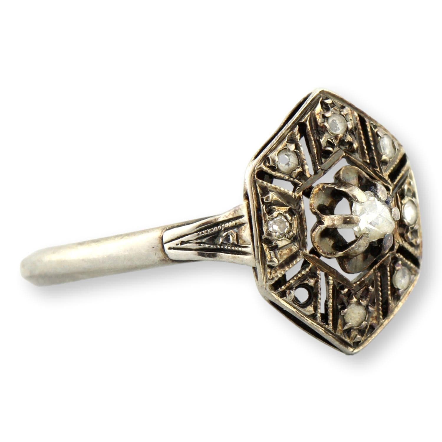 French Early Victorian Rose-Cut Diamond Ring, circa 1838–1850 - Size 5.5 - Thumbnail 2