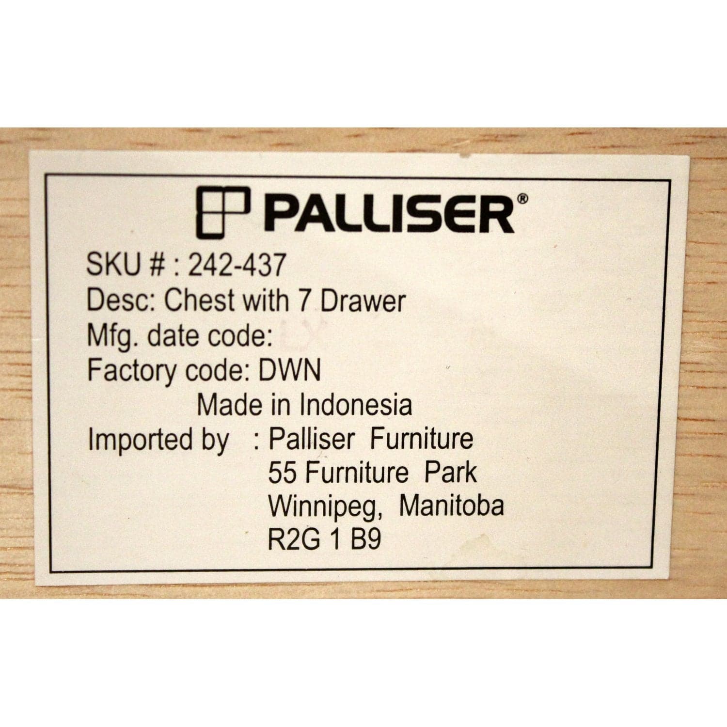 Palliser 7 Drawer Chest of Drawers - Default Title / Natural - Thumbnail 5