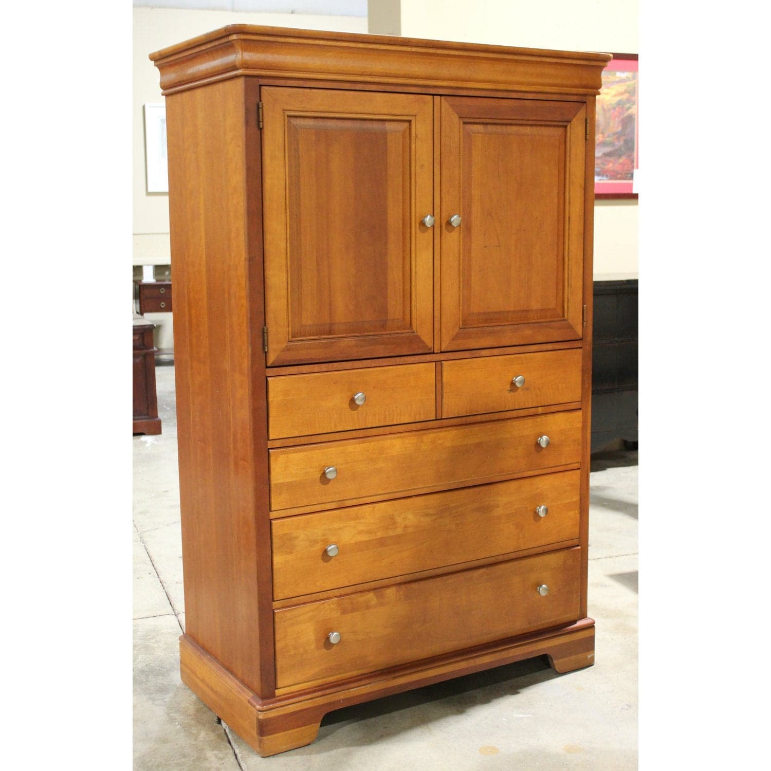 Stanley Furniture Cherry Wardrobe Armoire - Cherry Finish - Thumbnail 4