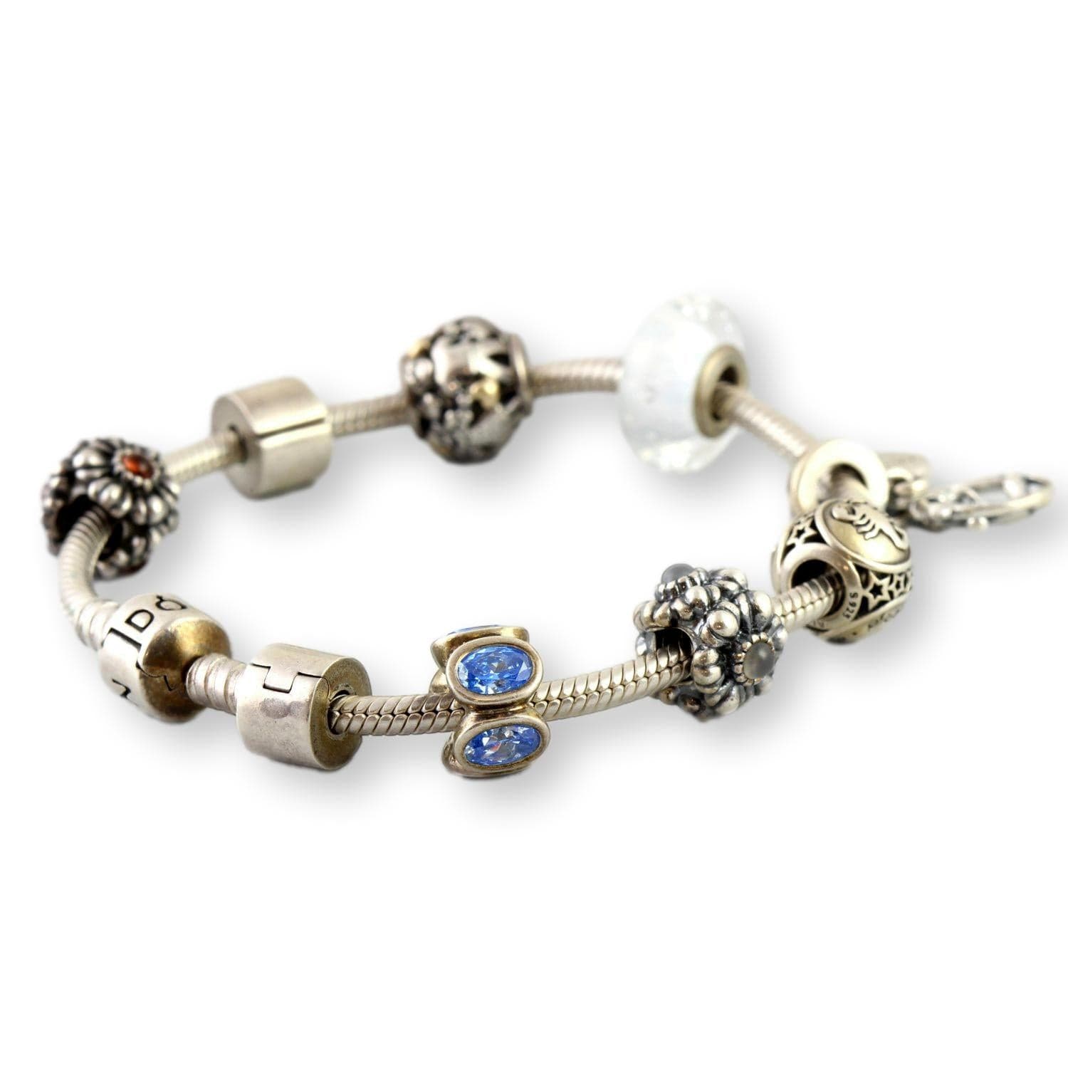 Authentic Pandora Sterling Silver Charm Bracelet - Size 6.5 - Size 6.5 - Thumbnail 6