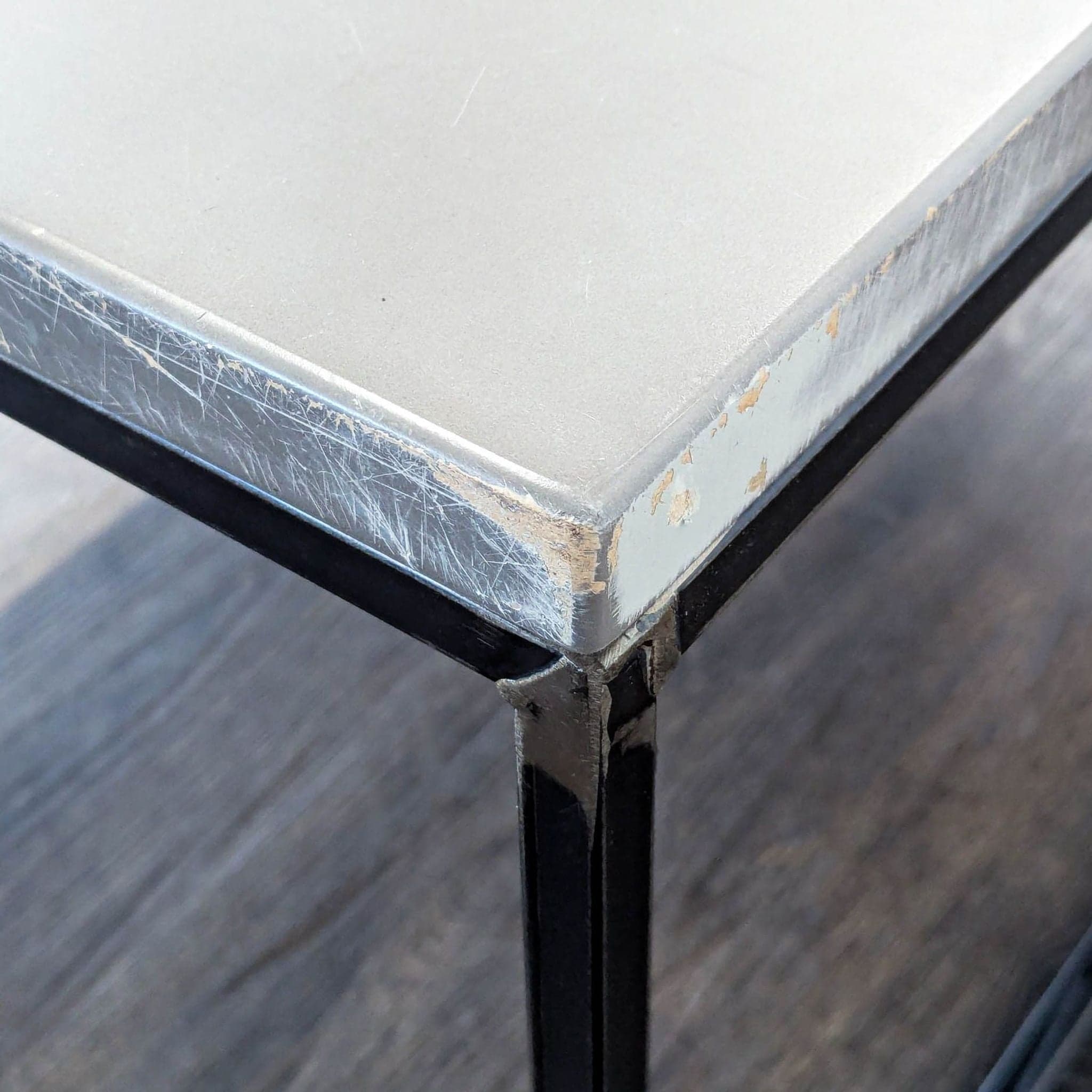 Wood Top Coffee Table on Metal Box Frame - Thumbnail 6