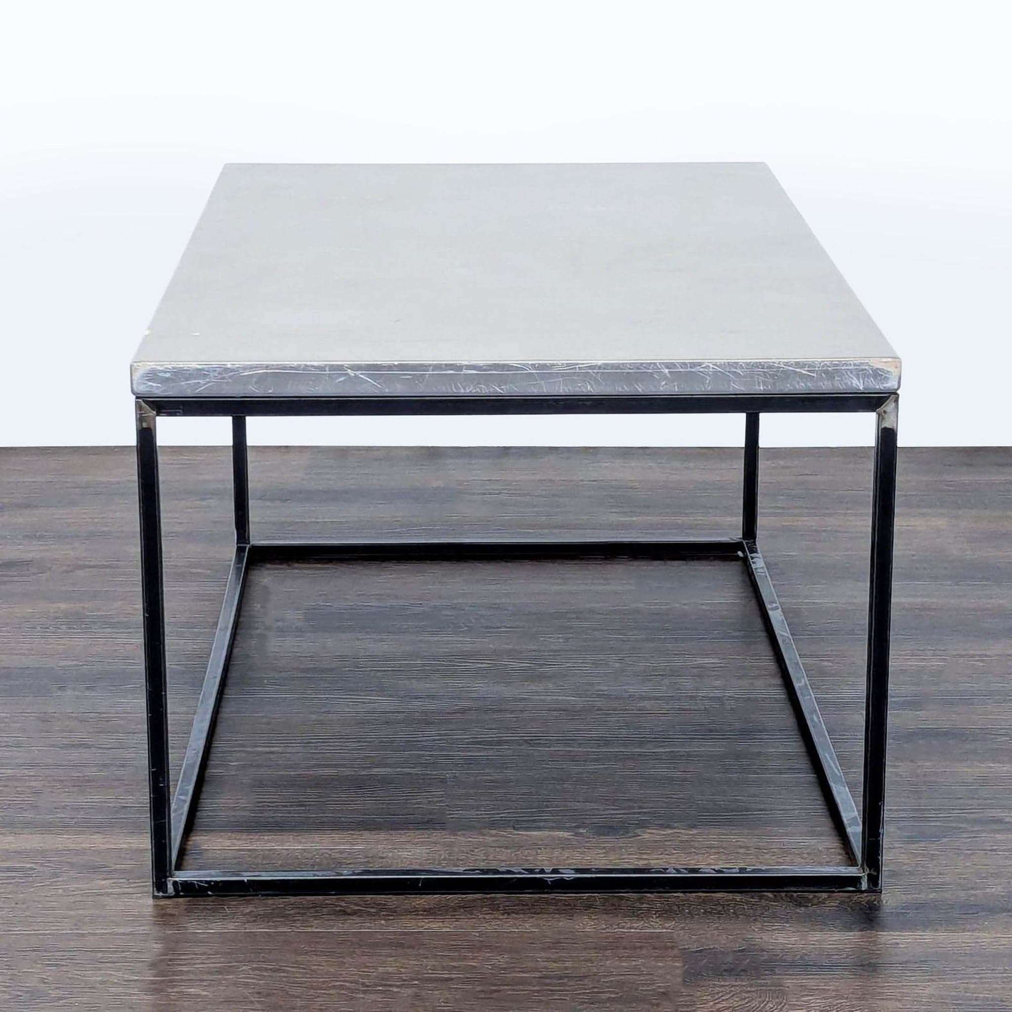 Wood Top Coffee Table on Metal Box Frame - Thumbnail 3
