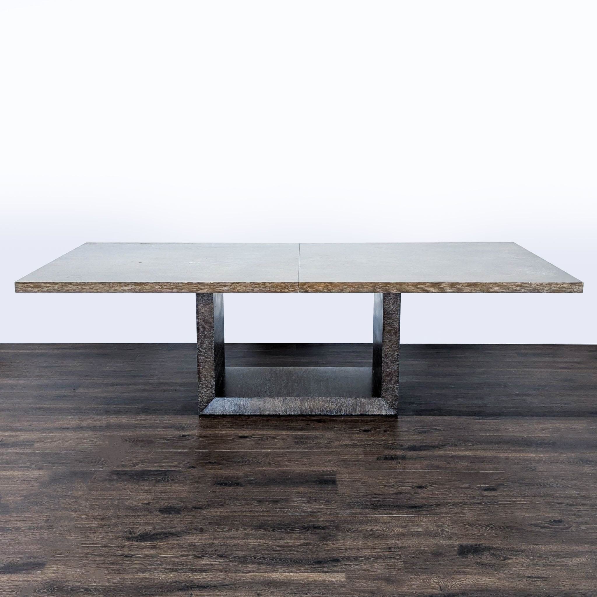 Moniker Home Modern Extendable Dining Table with 8 Restoration Hardware Leather Chairs - Thumbnail 6