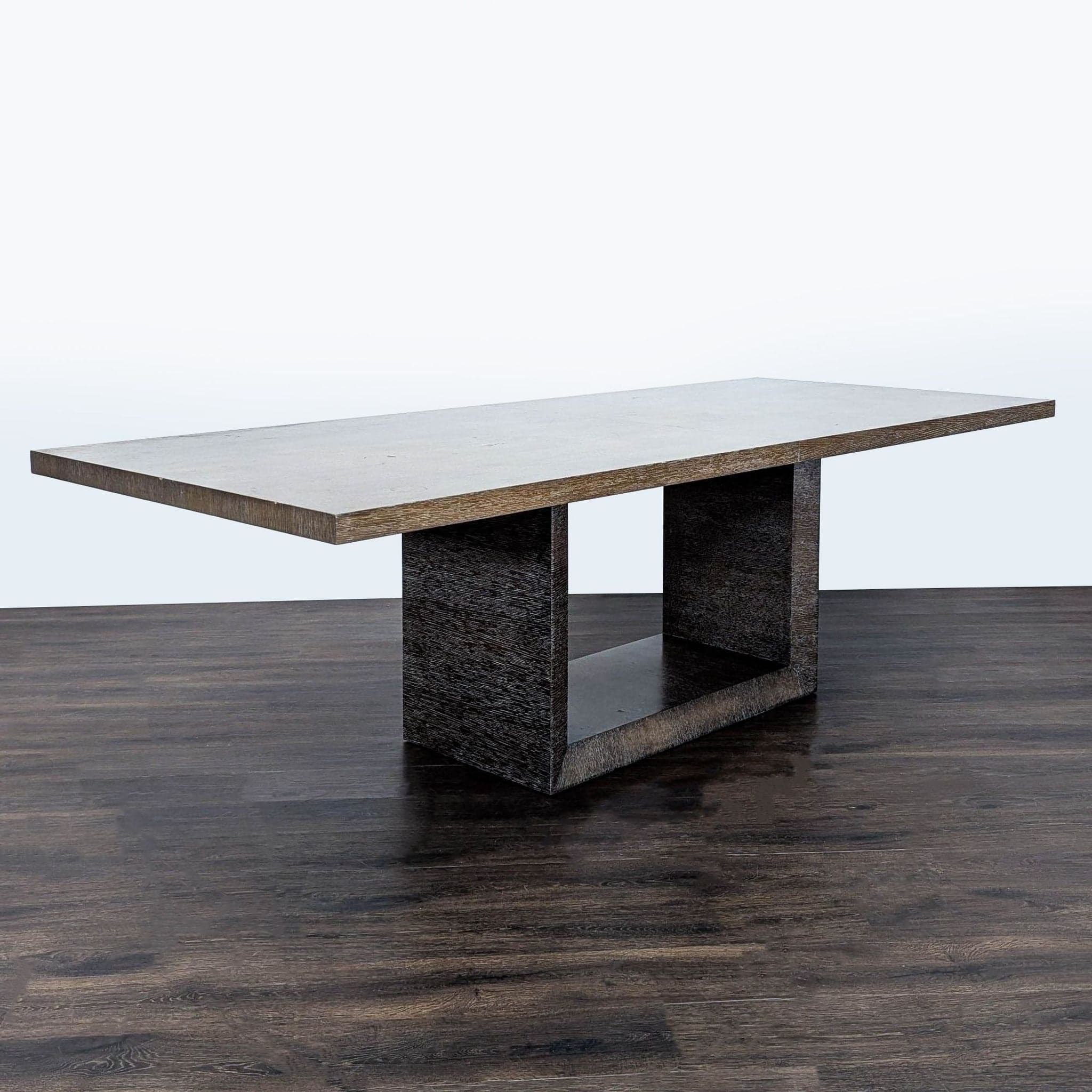 Moniker Home Modern Extendable Dining Table with 8 Restoration Hardware Leather Chairs - Thumbnail 7