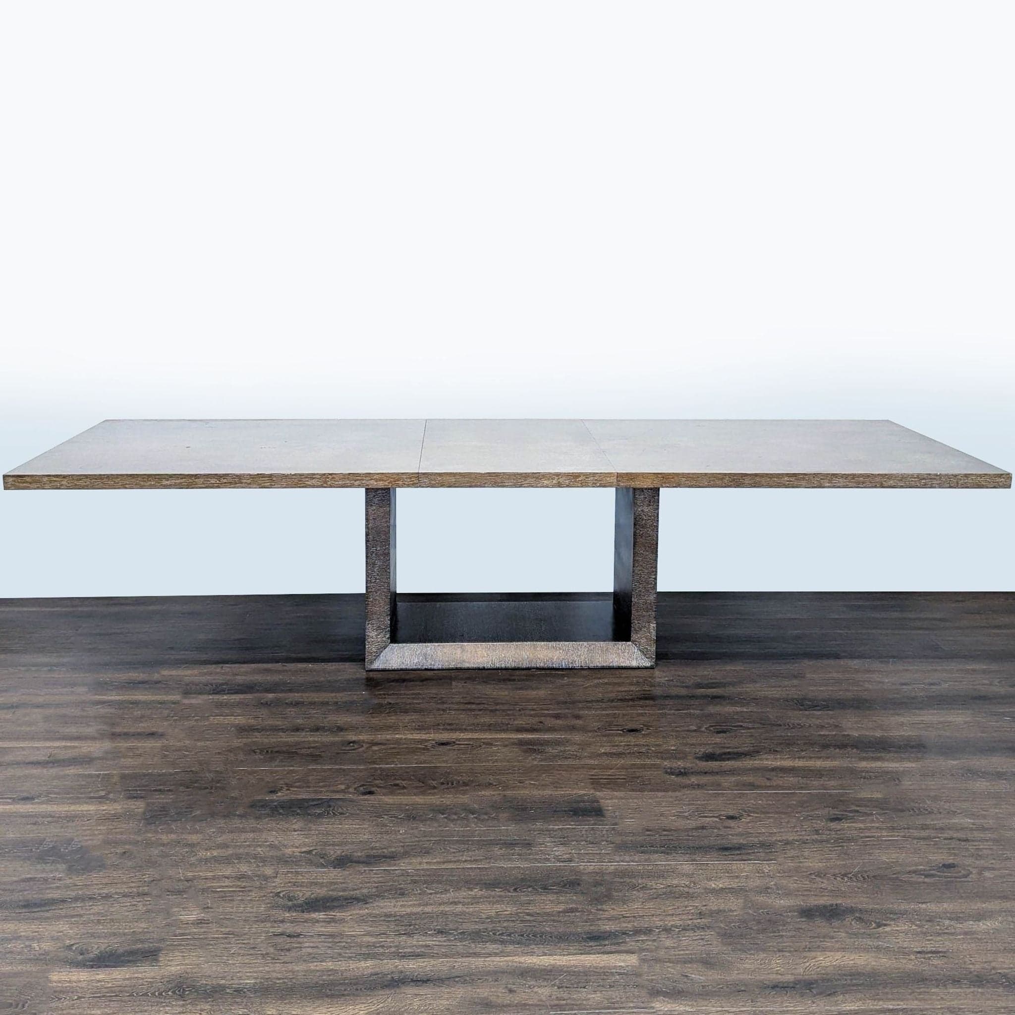 Moniker Home Modern Extendable Dining Table with 8 Restoration Hardware Leather Chairs - Thumbnail 9