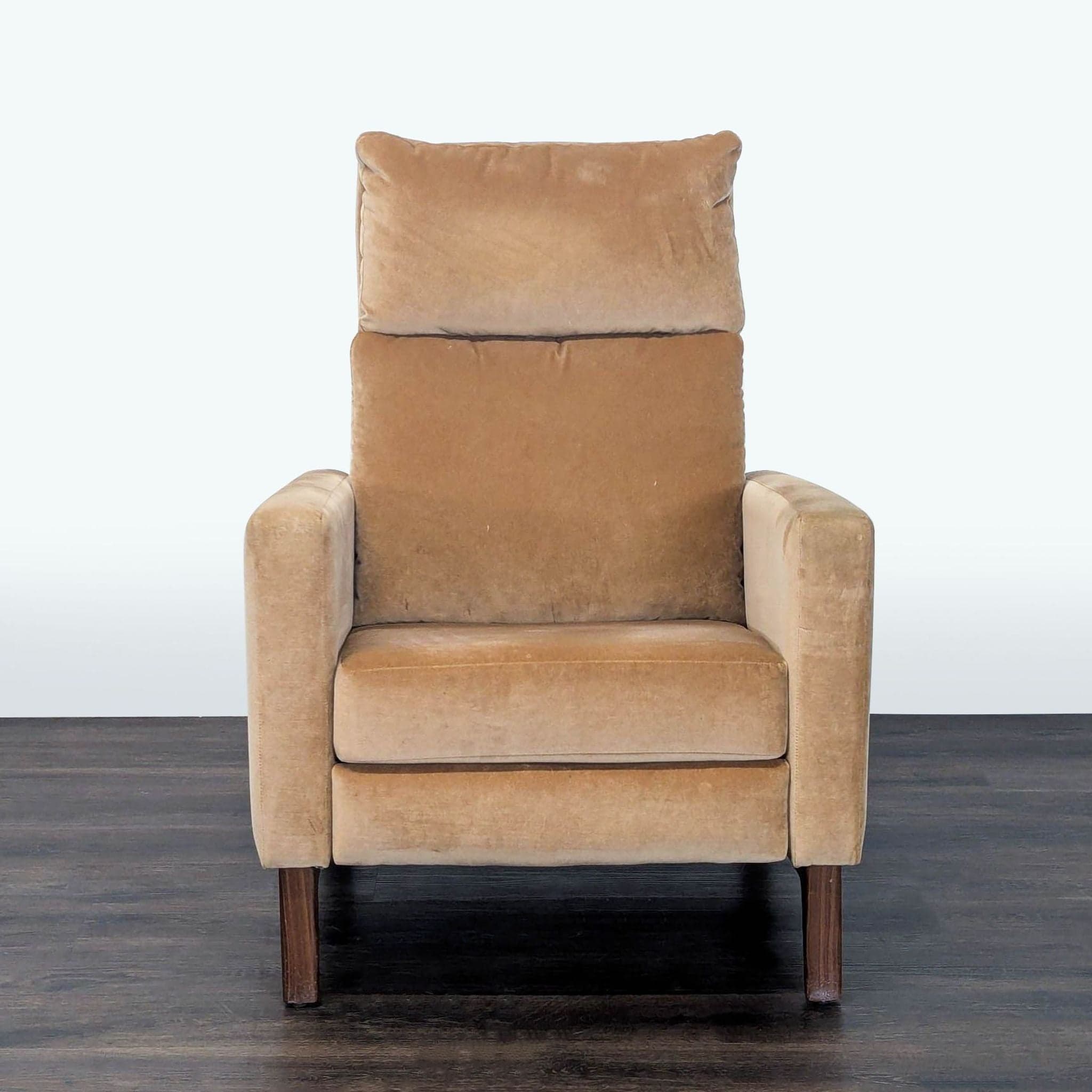 Room and Board Wynton Modern Tan Recliner Lounge Chair - Image 1