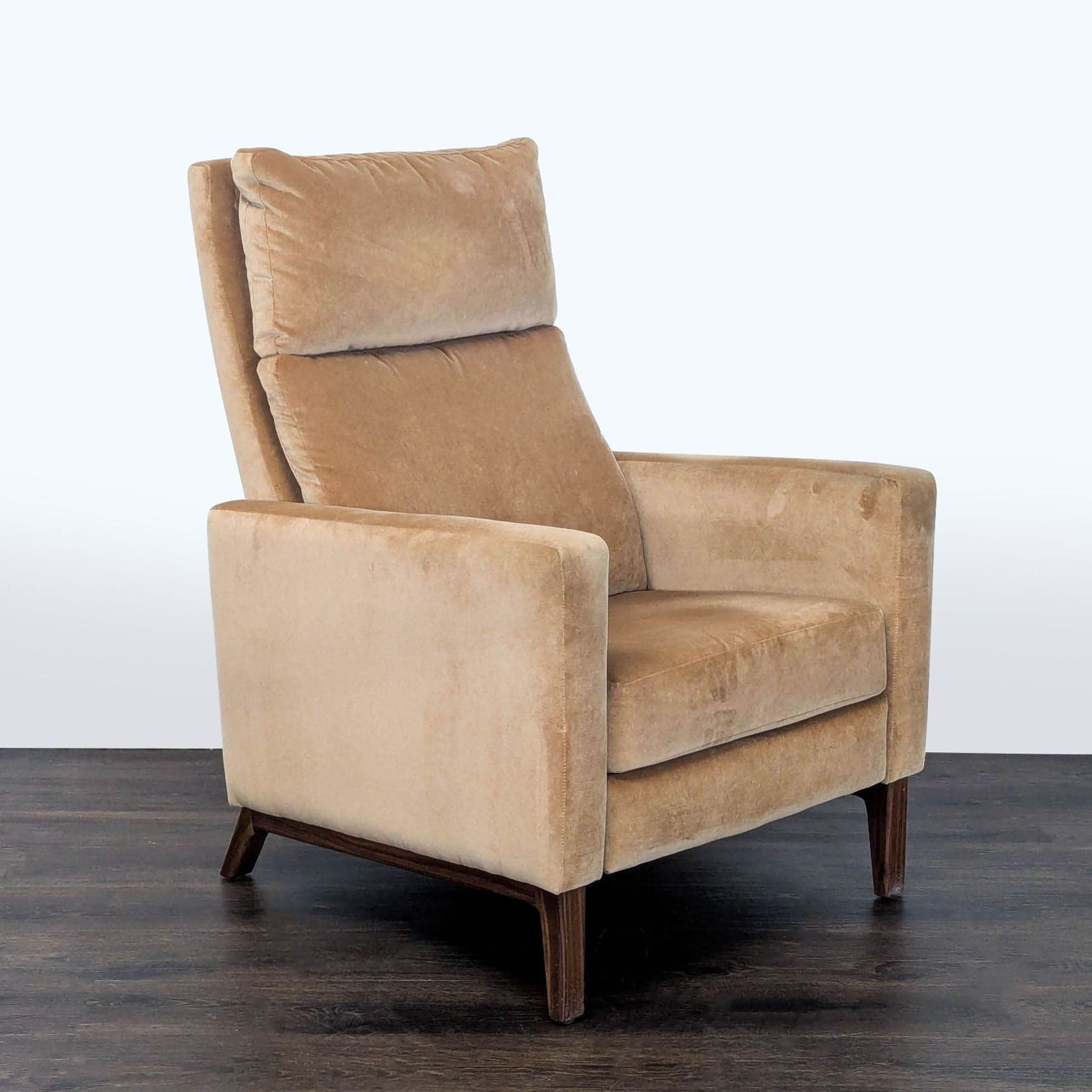 Room and Board Wynton Modern Tan Recliner Lounge Chair - Thumbnail 3
