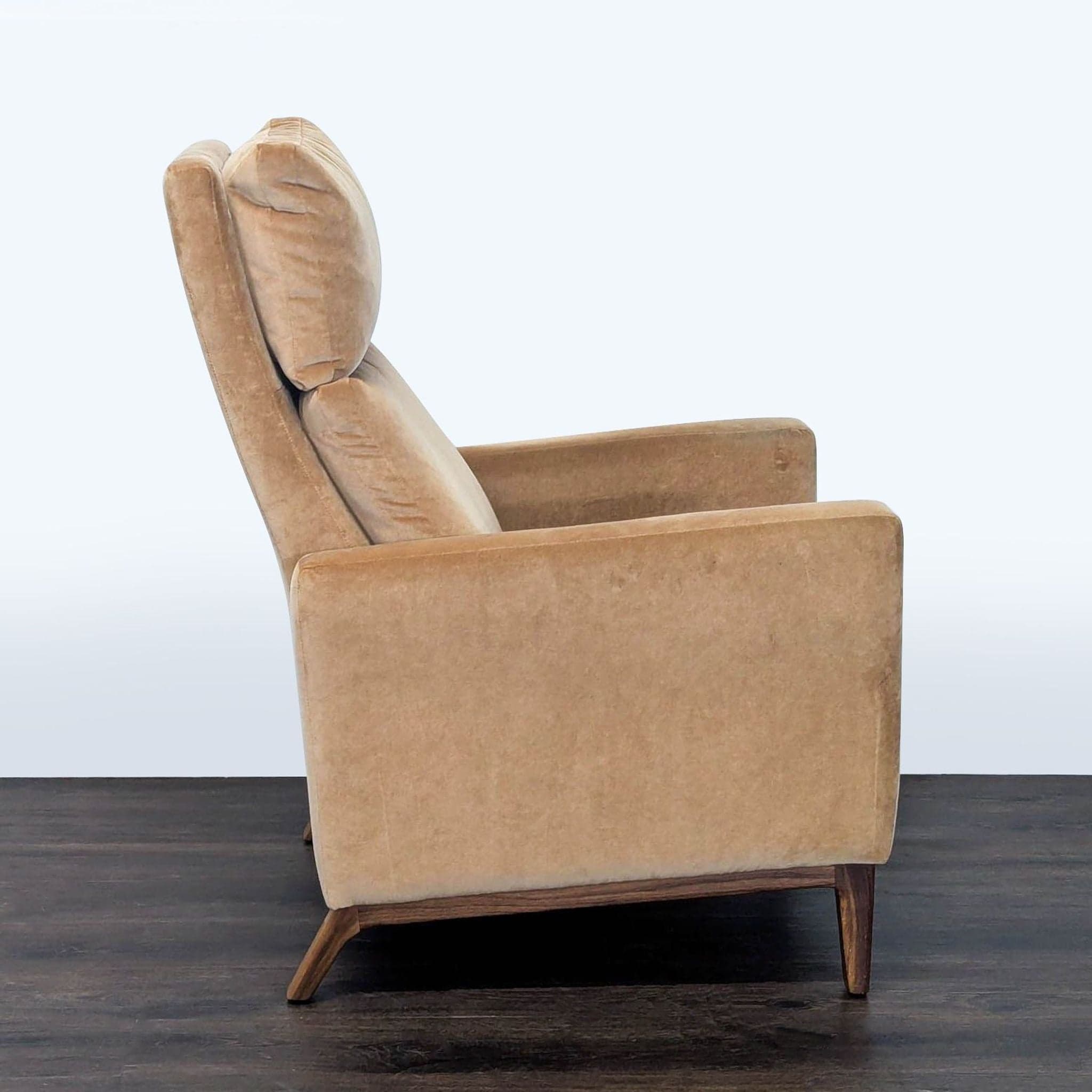 Room and Board Wynton Modern Tan Recliner Lounge Chair - Thumbnail 4
