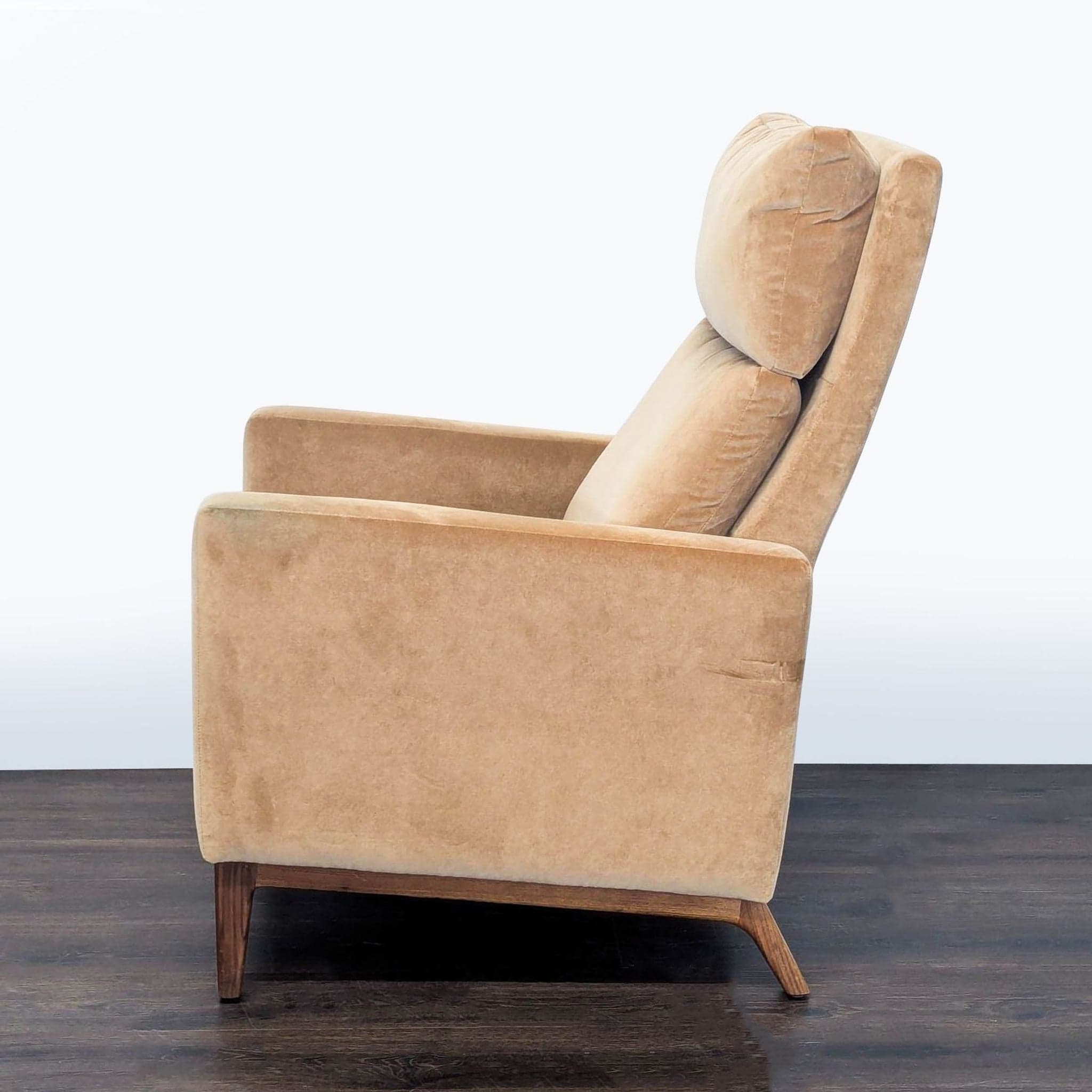 Room and Board Wynton Modern Tan Recliner Lounge Chair - Thumbnail 6