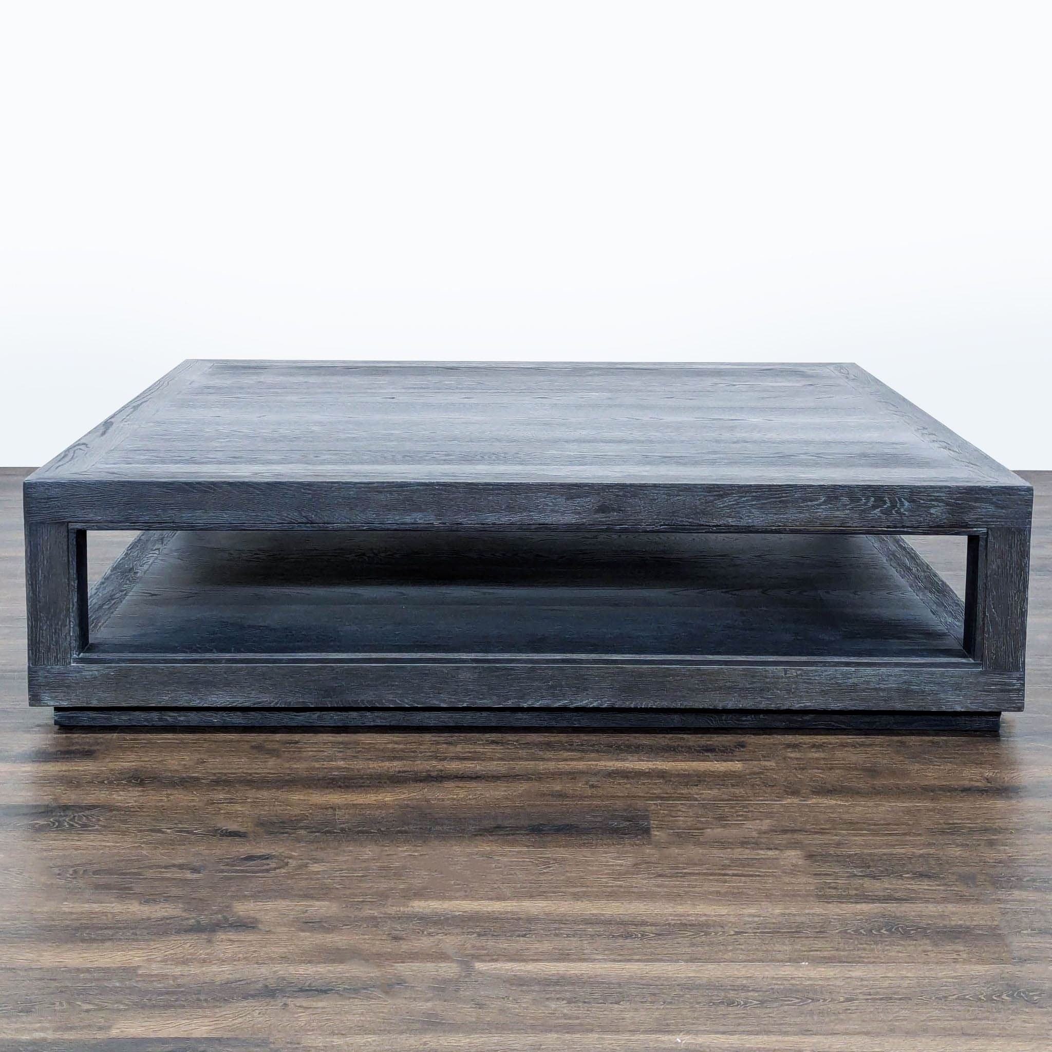 Square Wood Coffee Table with Shelf - Image 1