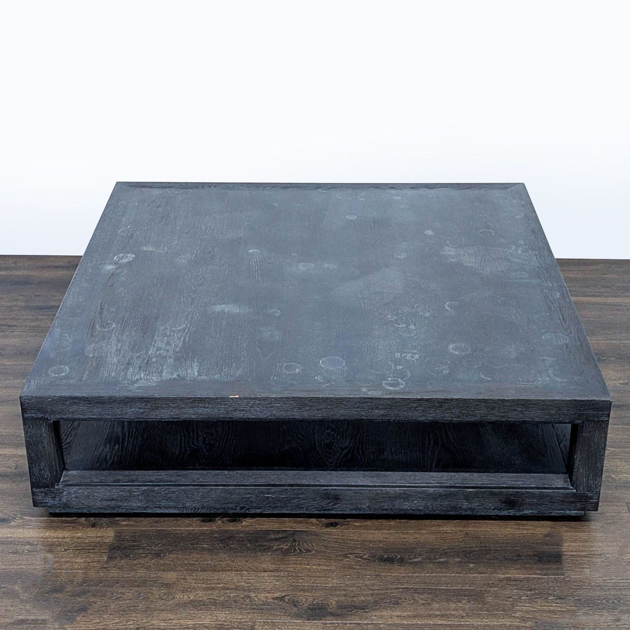 Square Wood Coffee Table with Shelf - Thumbnail 4