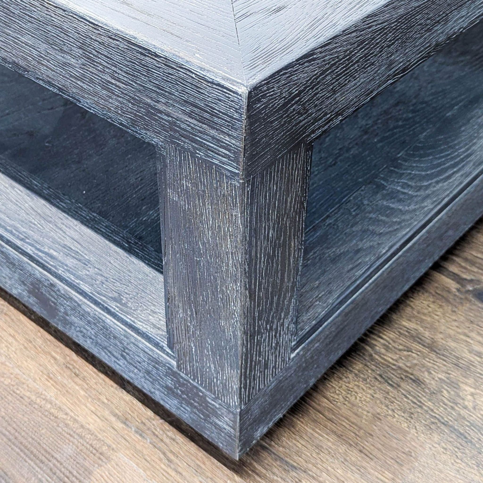 Square Wood Coffee Table with Shelf - Thumbnail 5