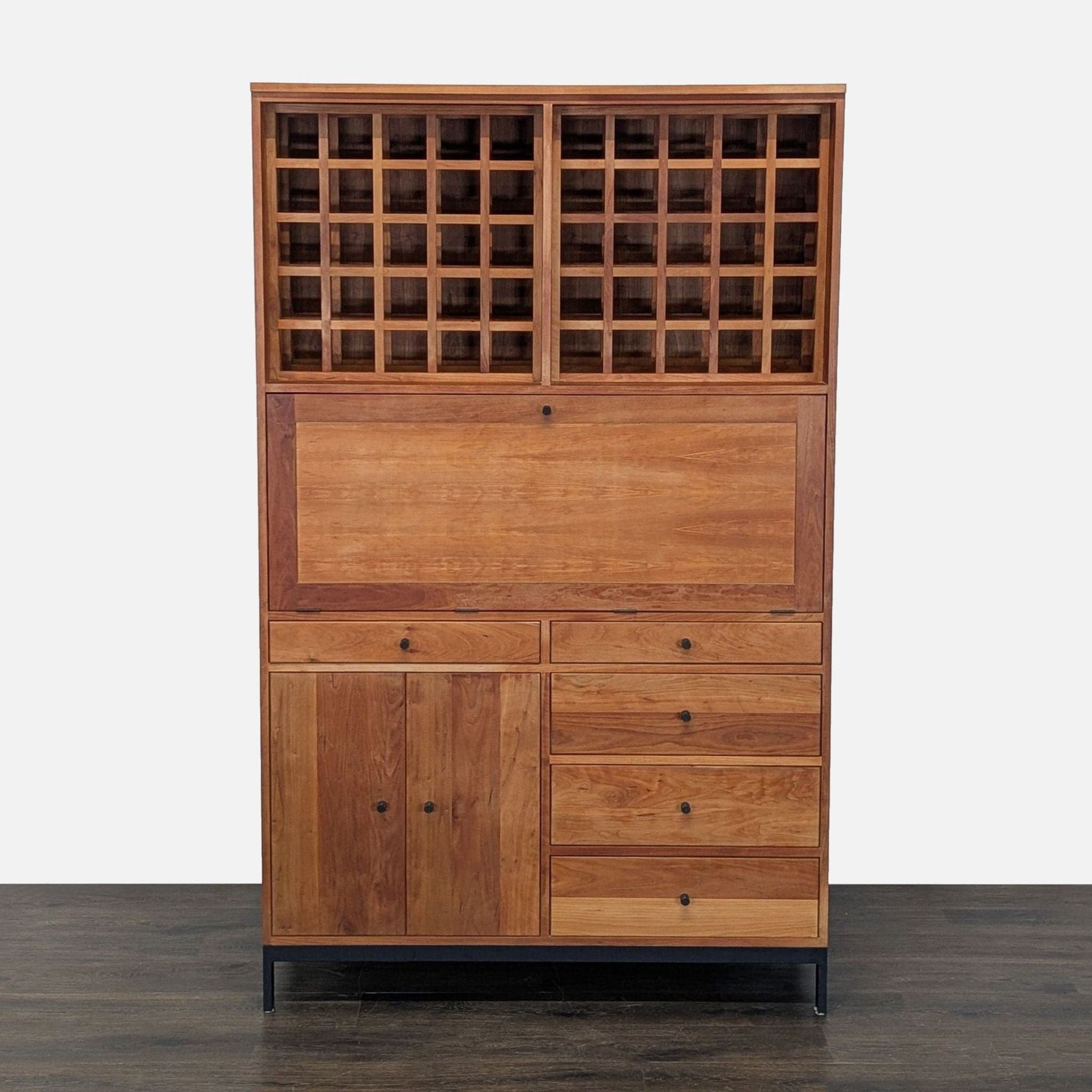 Room & Board Custom Bar Cabinet with Wine Rack - Image 1