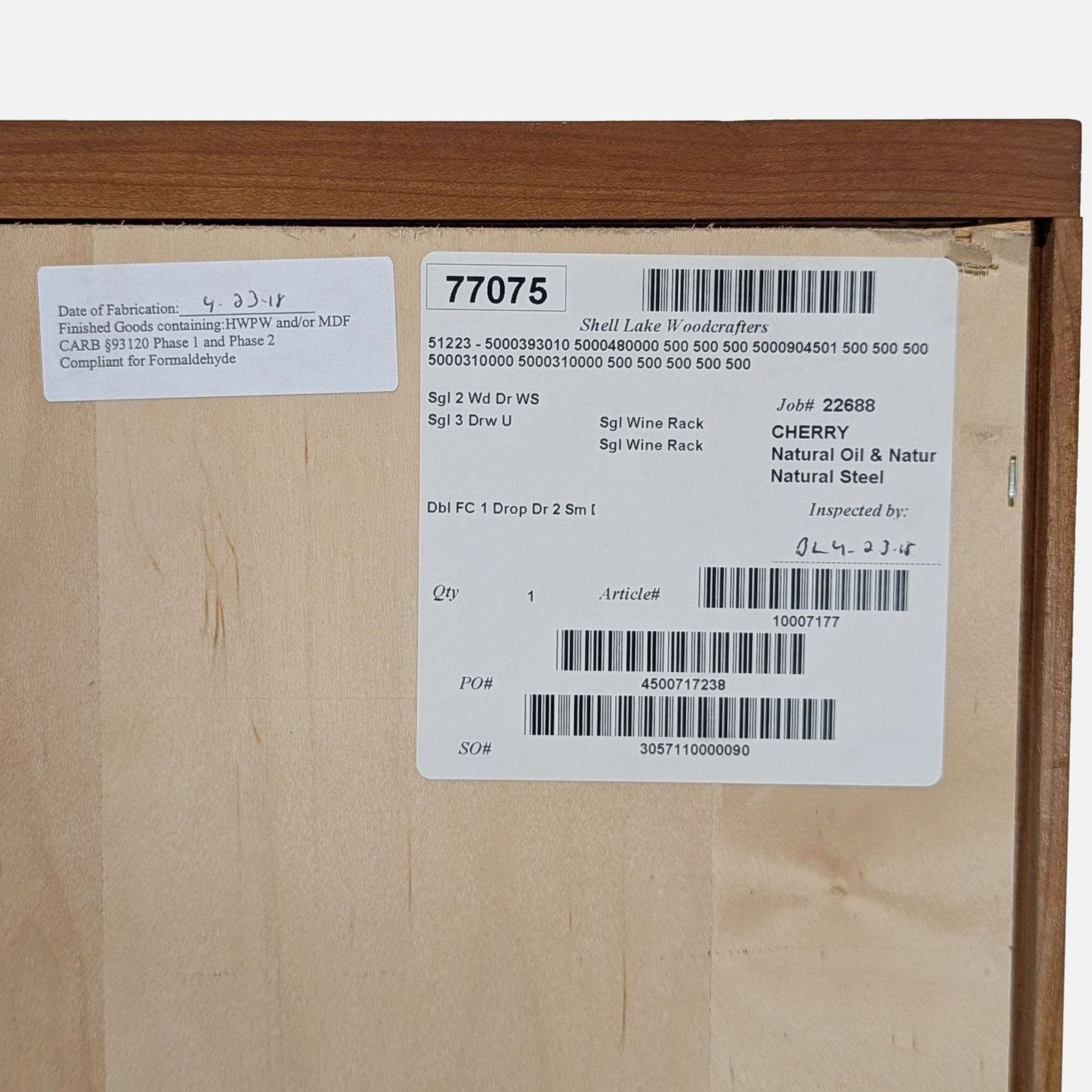 Room & Board Custom Bar Cabinet with Wine Rack - Thumbnail 2