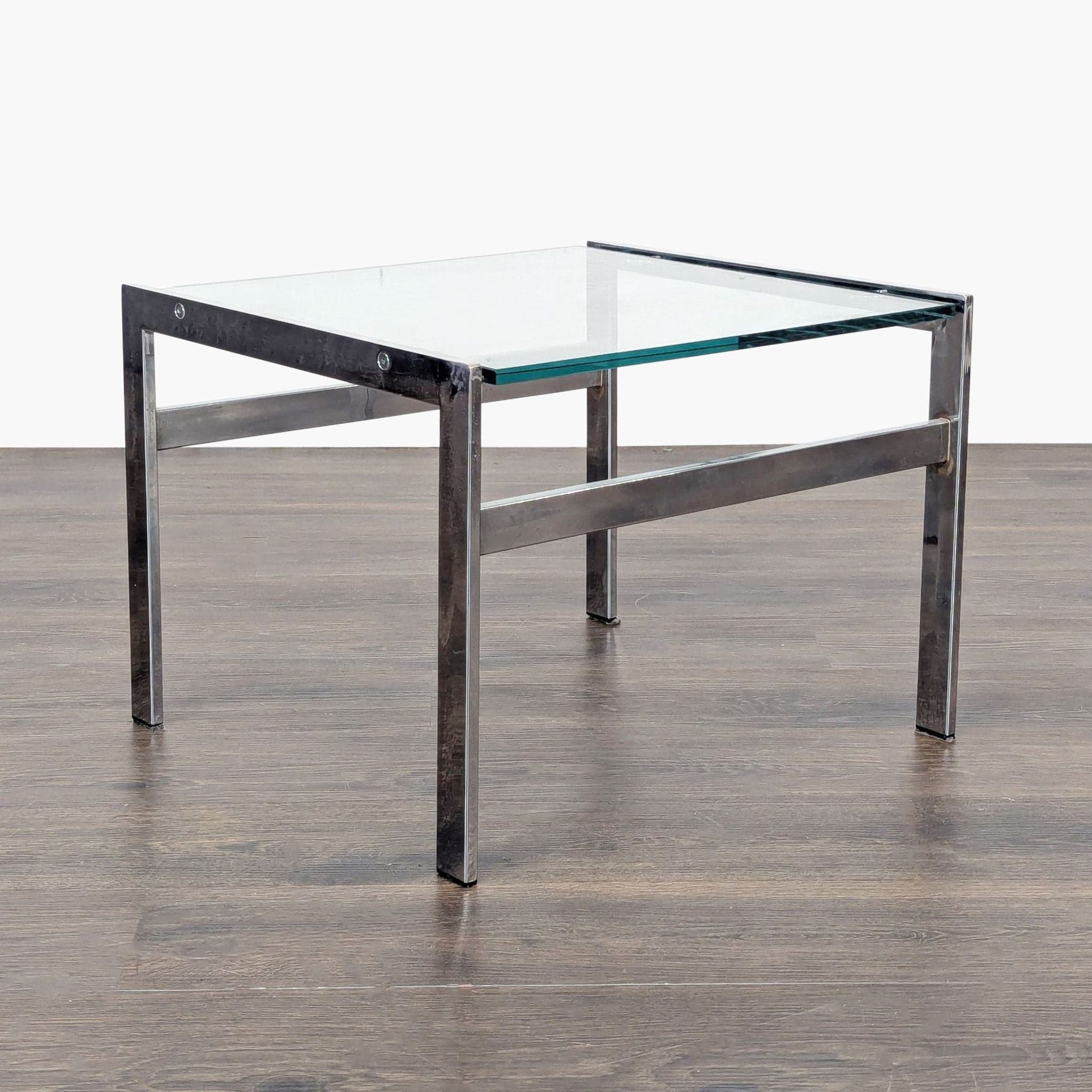 Glass and Chrome End Table - Thumbnail 2