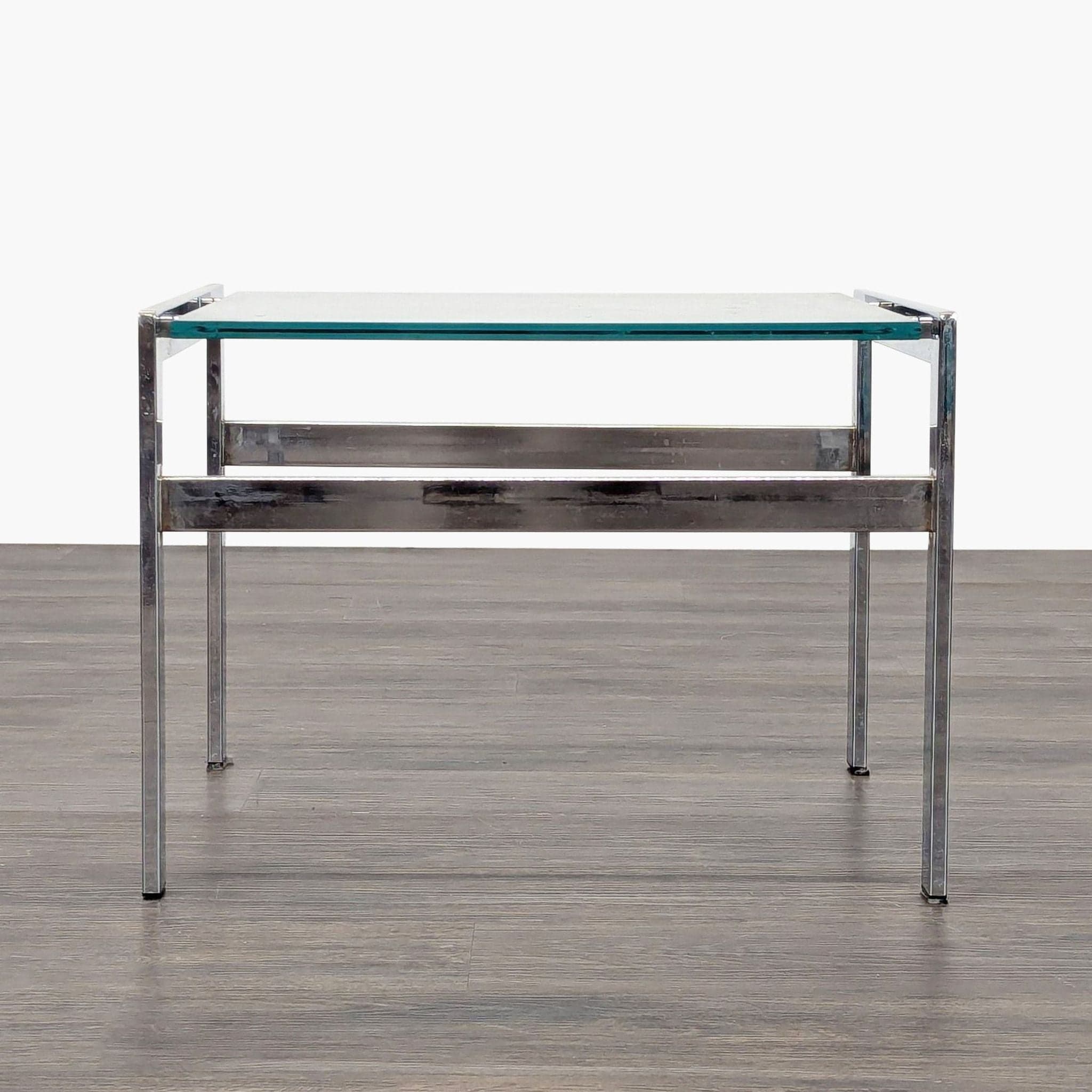 Glass and Chrome End Table - Image 1