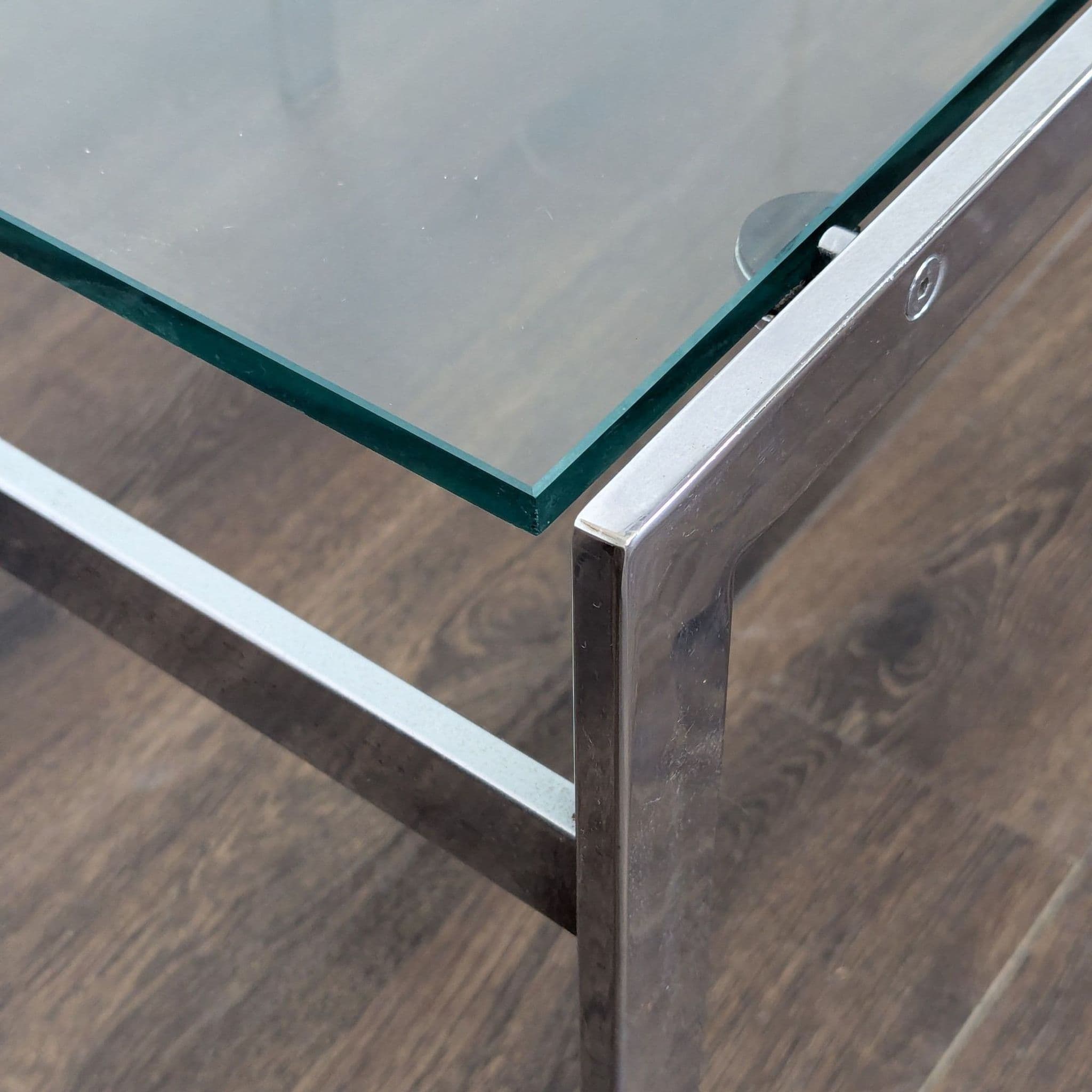 Glass and Chrome End Table - Thumbnail 4