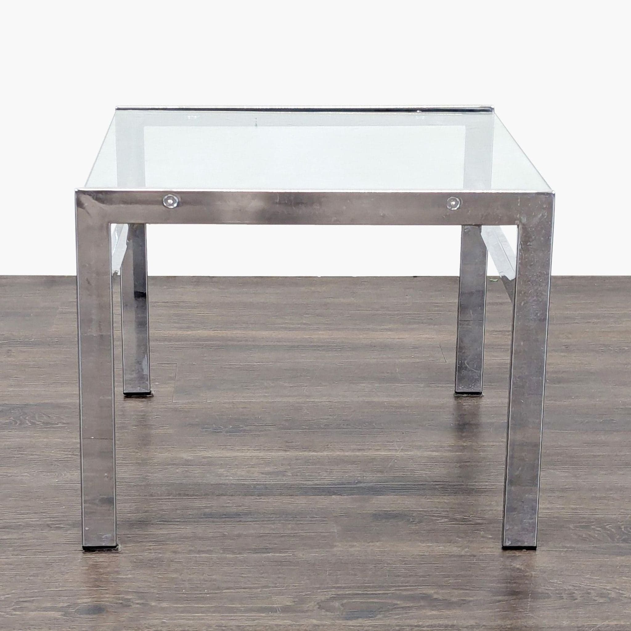 Glass and Chrome End Table - Thumbnail 7