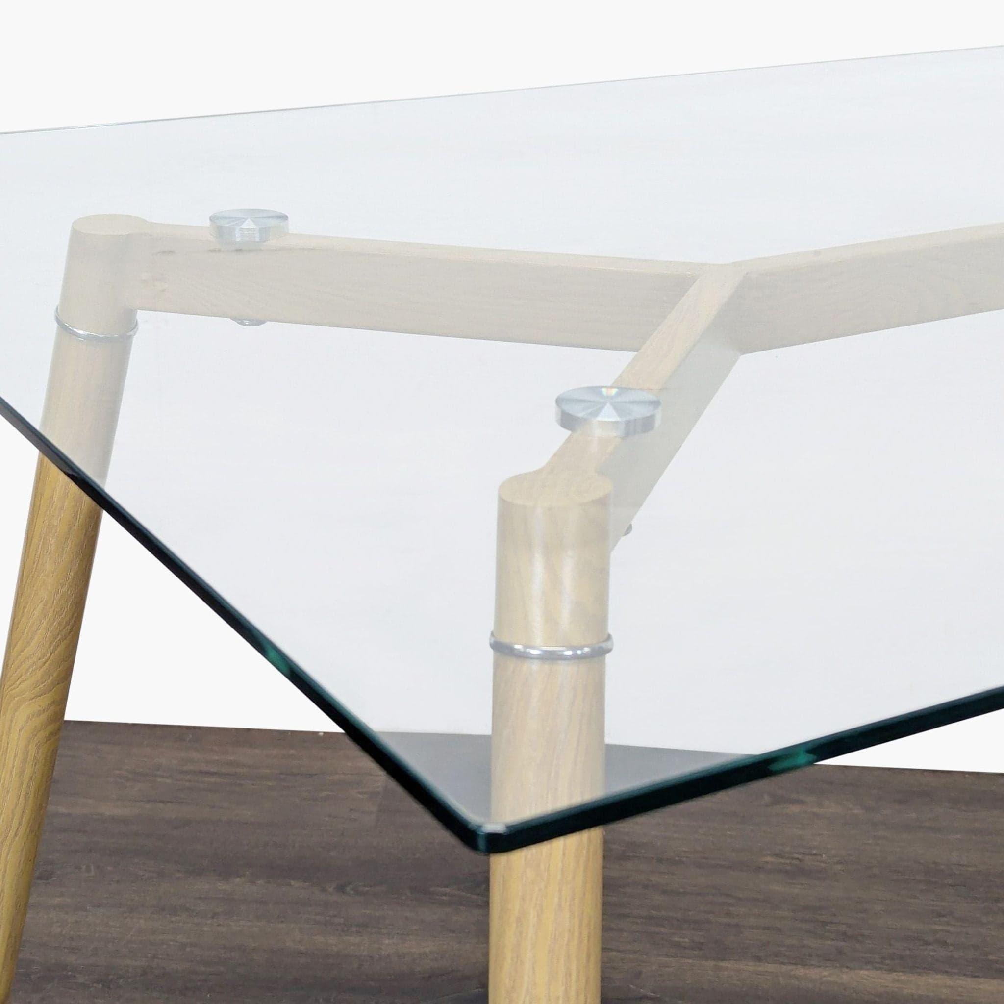 Glass Top Dining Table on Metal Base - Thumbnail 5