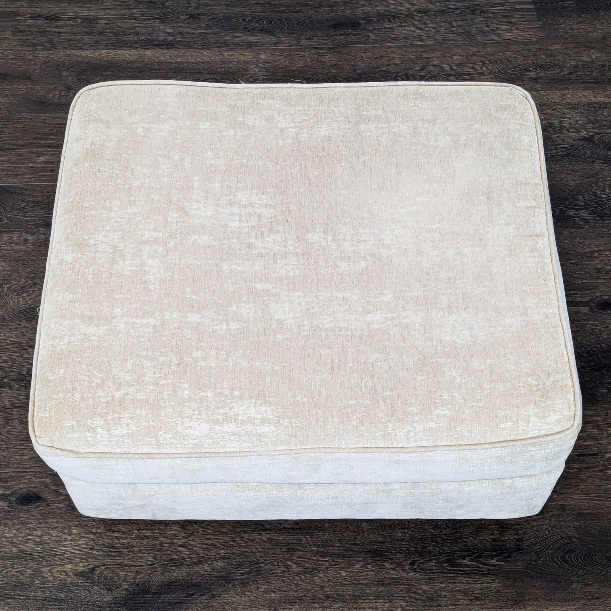 Upholstered Ottoman with Bun Feet - Thumbnail 5