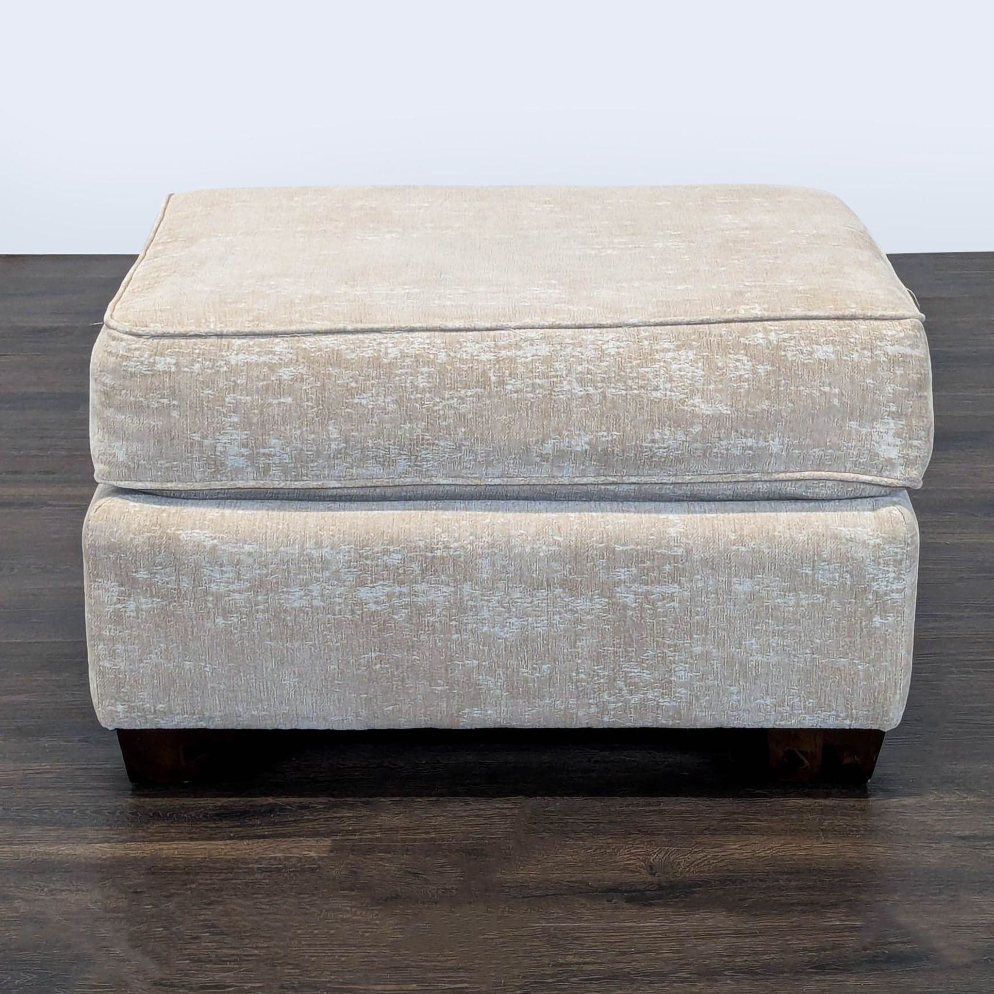Upholstered Ottoman with Bun Feet - Image 1