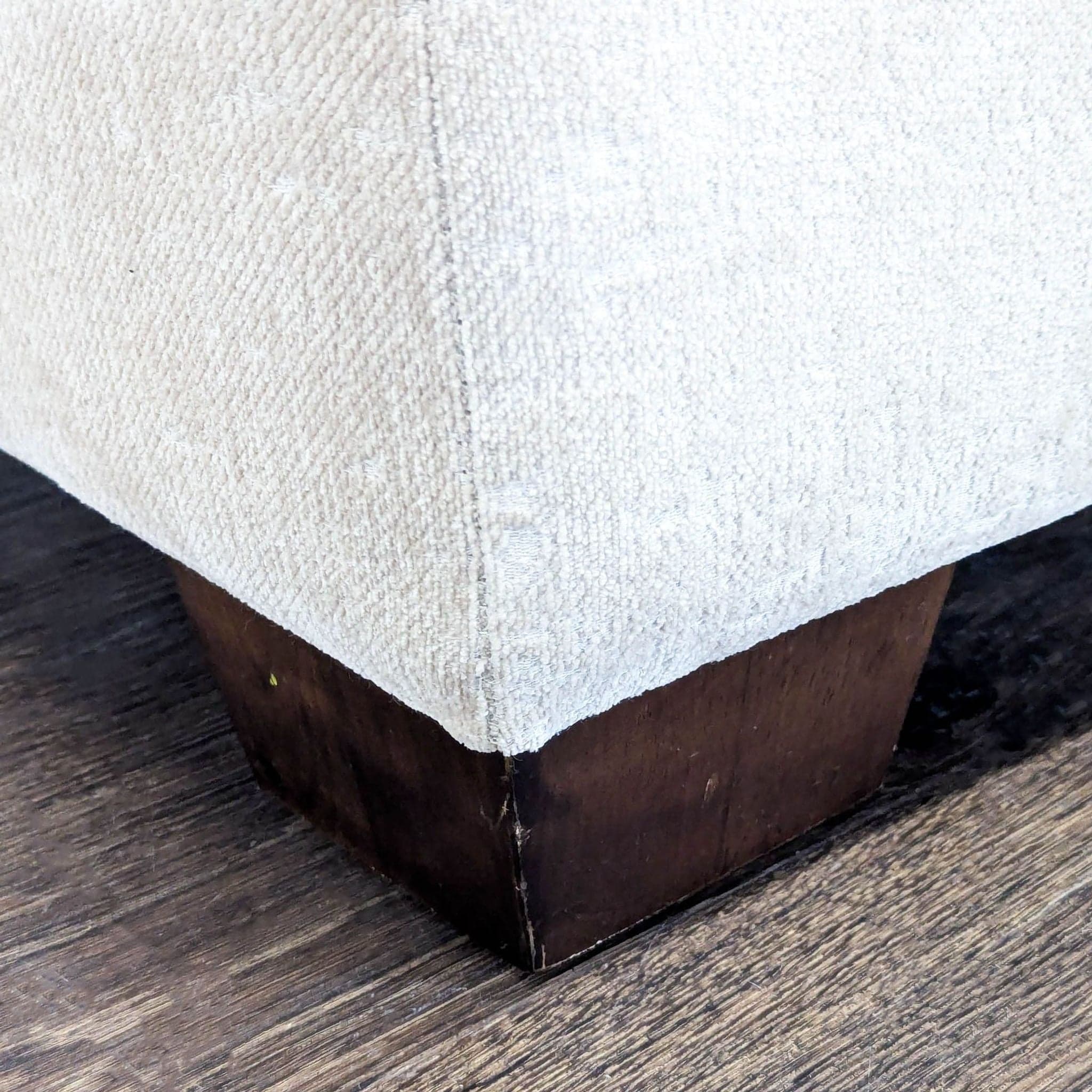 Upholstered Ottoman with Bun Feet - Thumbnail 6