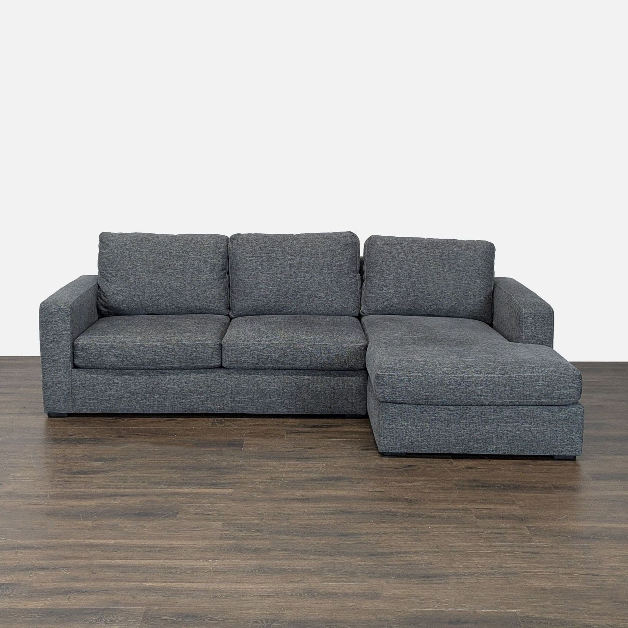 Living Spaces Living Spaces Araceli ll Pewter Gray Sectional Sofa with Right Chaise - Image 1