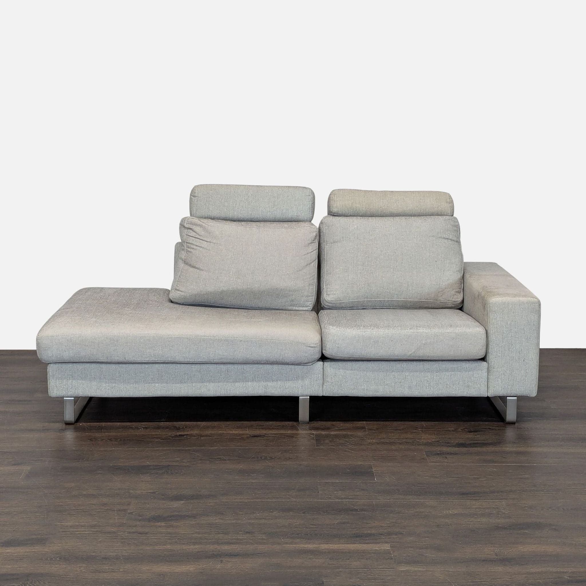 BoConcept Modern Light Gray Sectional with Adjustable Headrests - Image 1