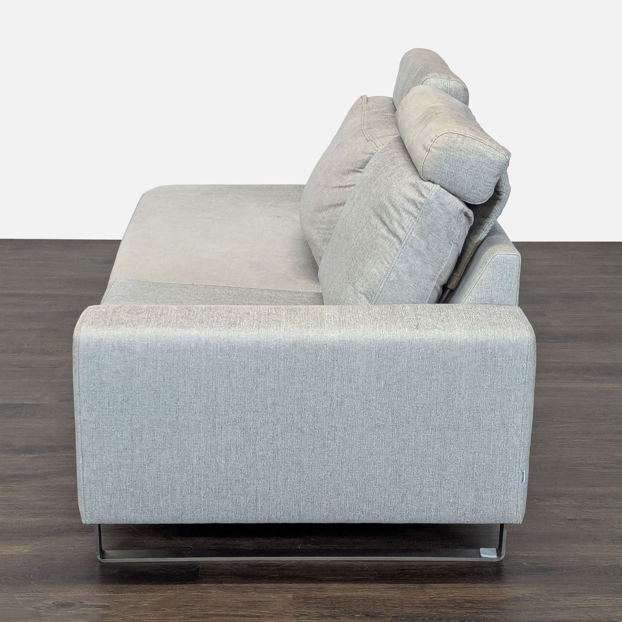 BoConcept Modern Light Gray Sectional with Adjustable Headrests - Thumbnail 5