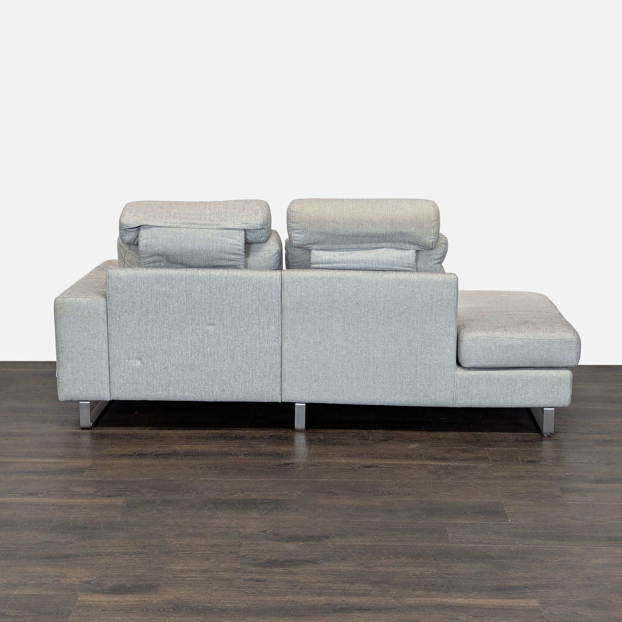 BoConcept Modern Light Gray Sectional with Adjustable Headrests - Thumbnail 4