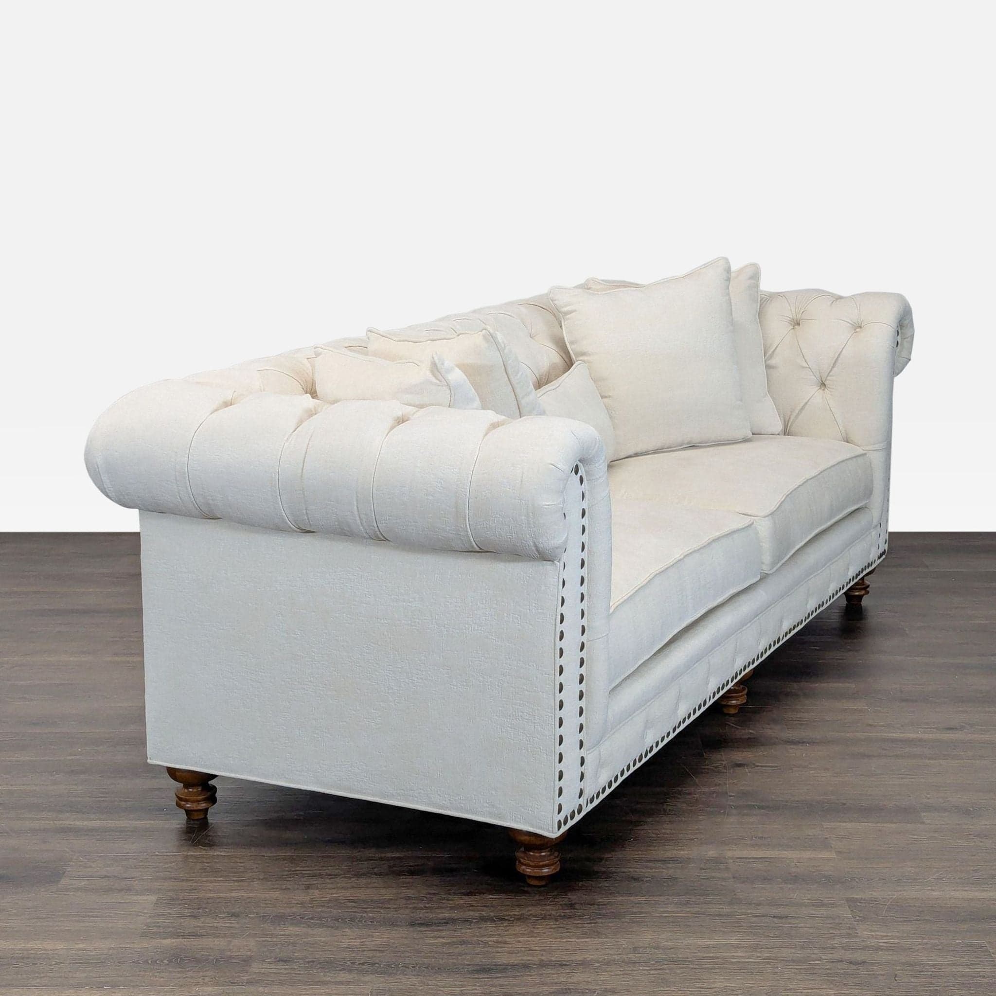 Classic 3-Seat Tufted Chesterfield Sofa with Nailhead Trim - Thumbnail 2