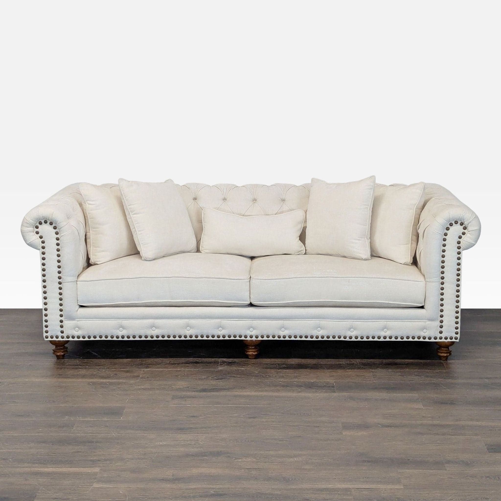 Classic 3-Seat Tufted Chesterfield Sofa with Nailhead Trim - Image 1