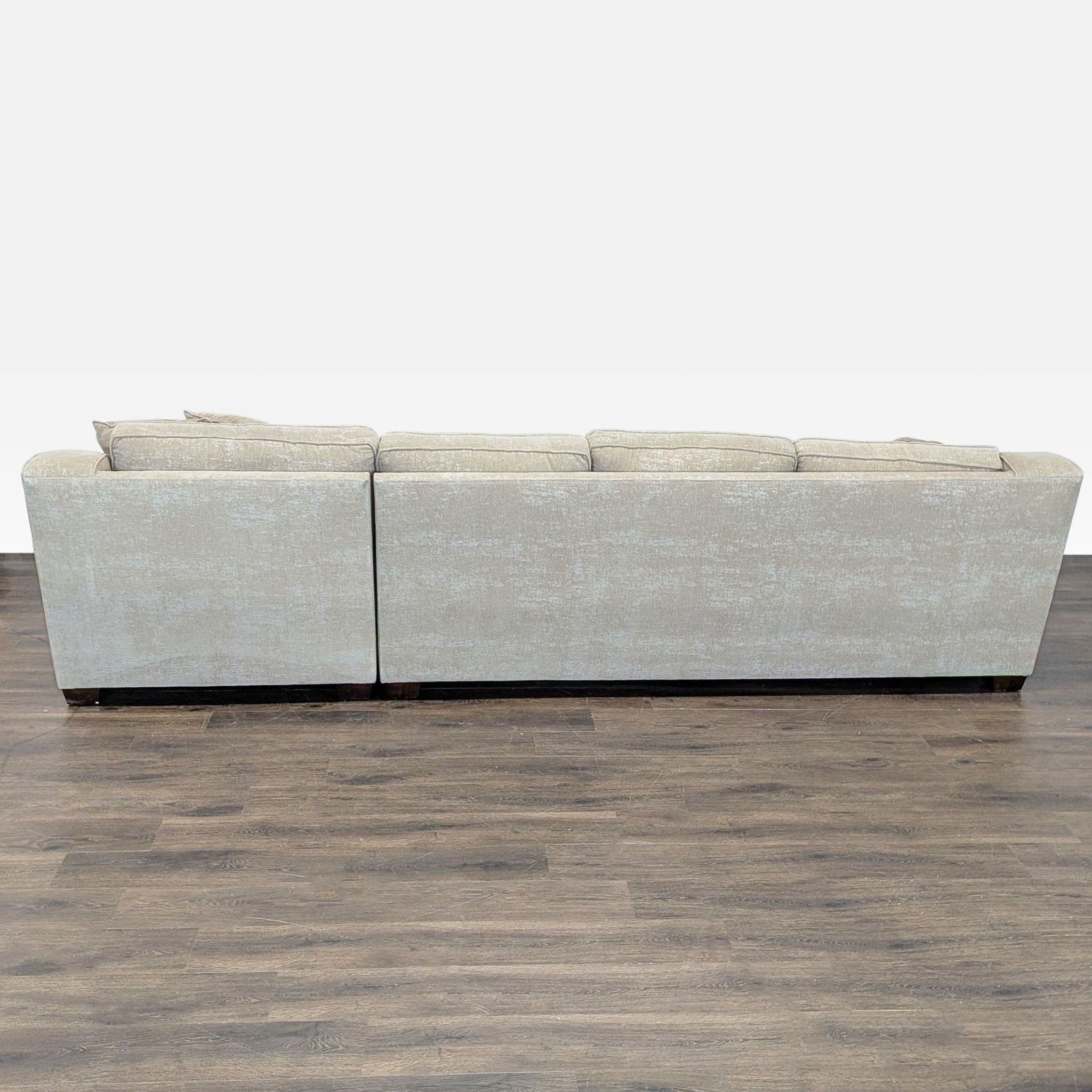 Modern Beige Sectional Sofa with Chaise and Throw Pillows - Thumbnail 4