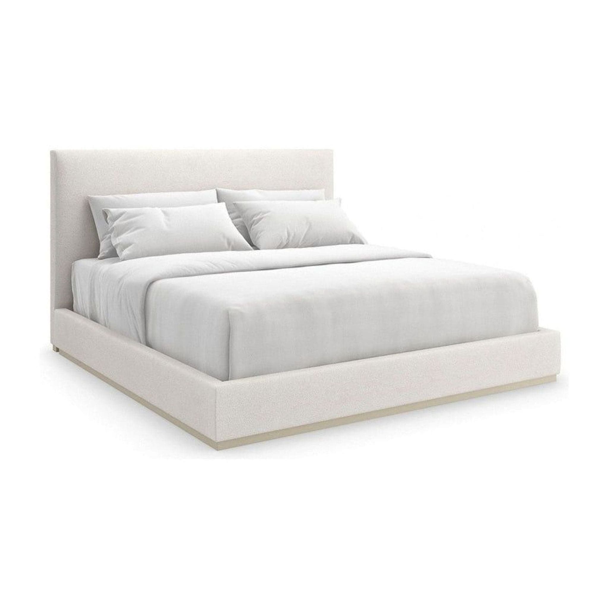 Caracole Modern Boutique Upholstered Bed Frame – Queen Size in Pearl - Image 1