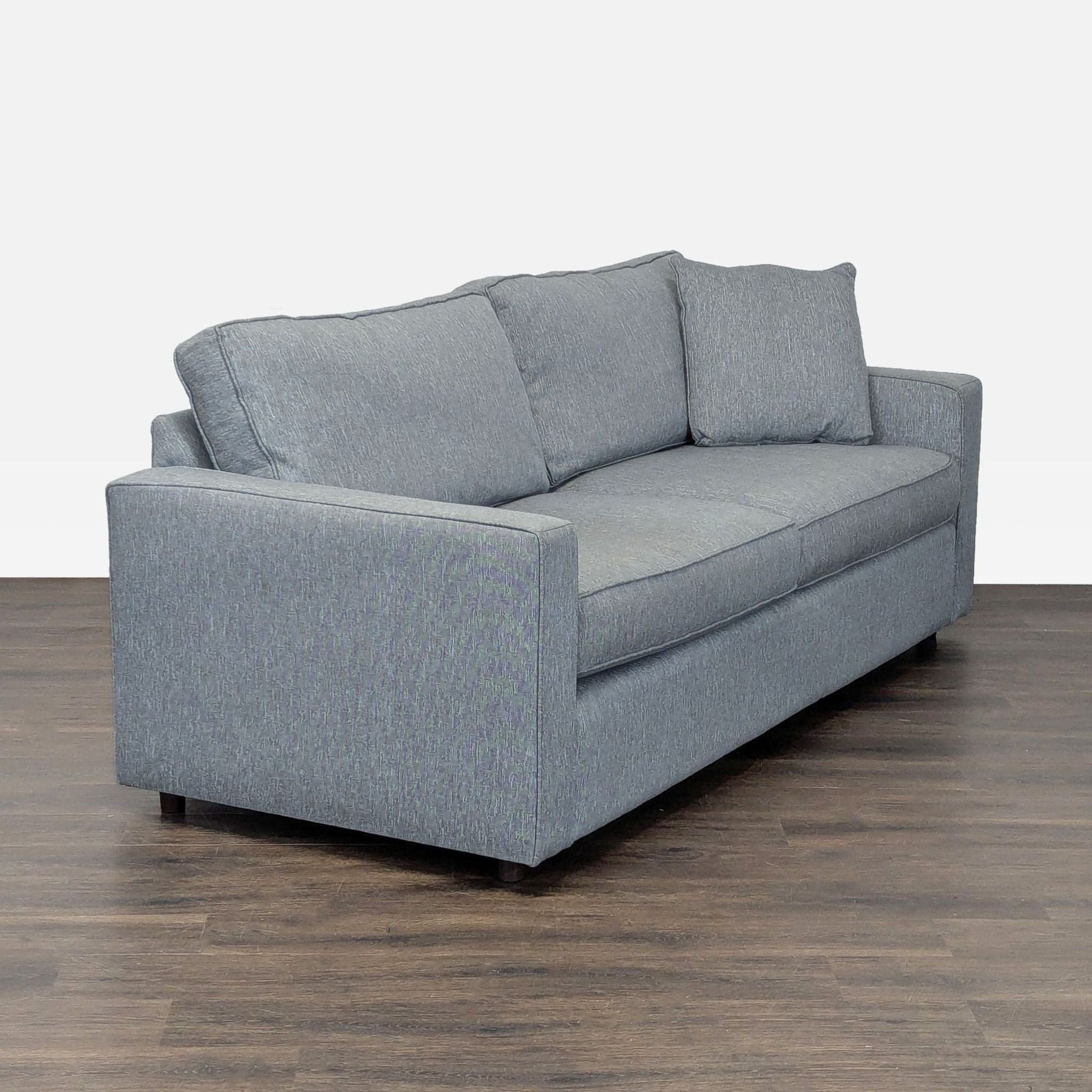 Room & Board 3-Seat Modern Gray Sofa with Pillow - Thumbnail 2