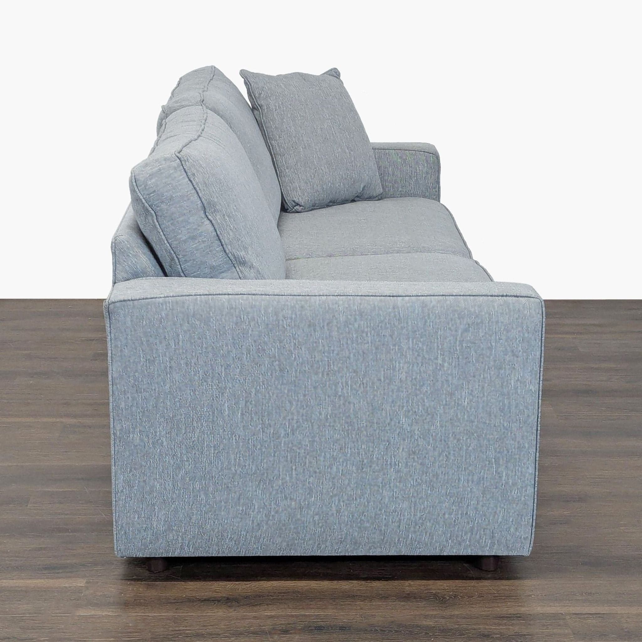 Room & Board 3-Seat Modern Gray Sofa with Pillow - Thumbnail 3
