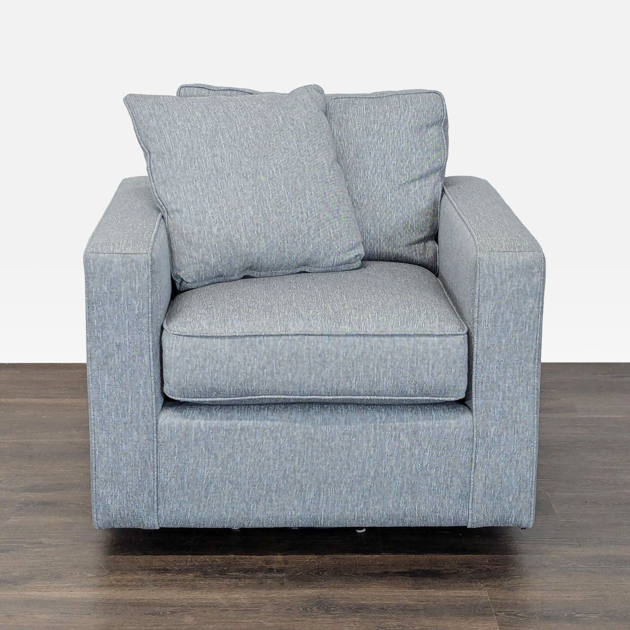 Room & Board Modern Gray Lounge Chair with Cushions - Image 1