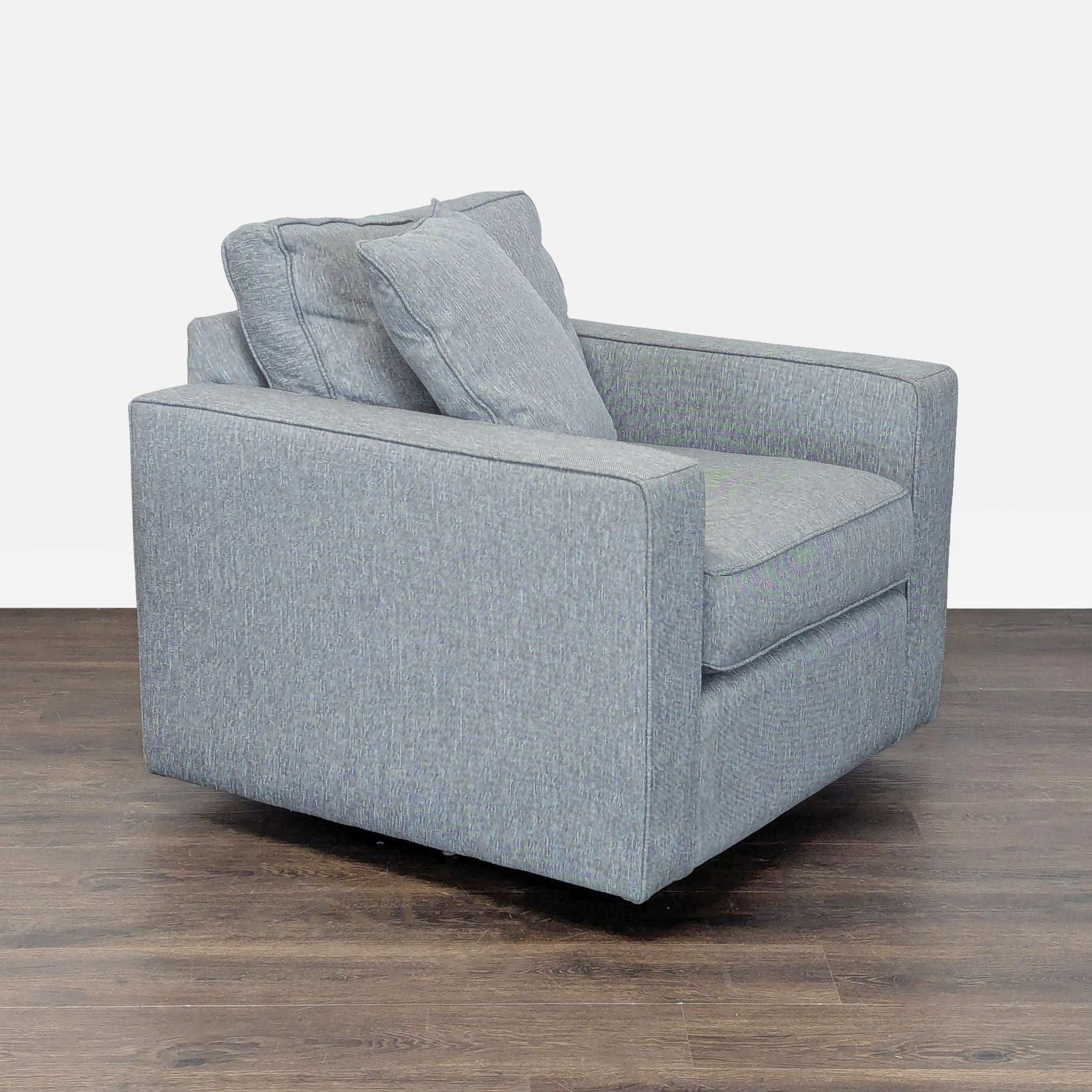 Room & Board Modern Gray Lounge Chair with Cushions - Thumbnail 2